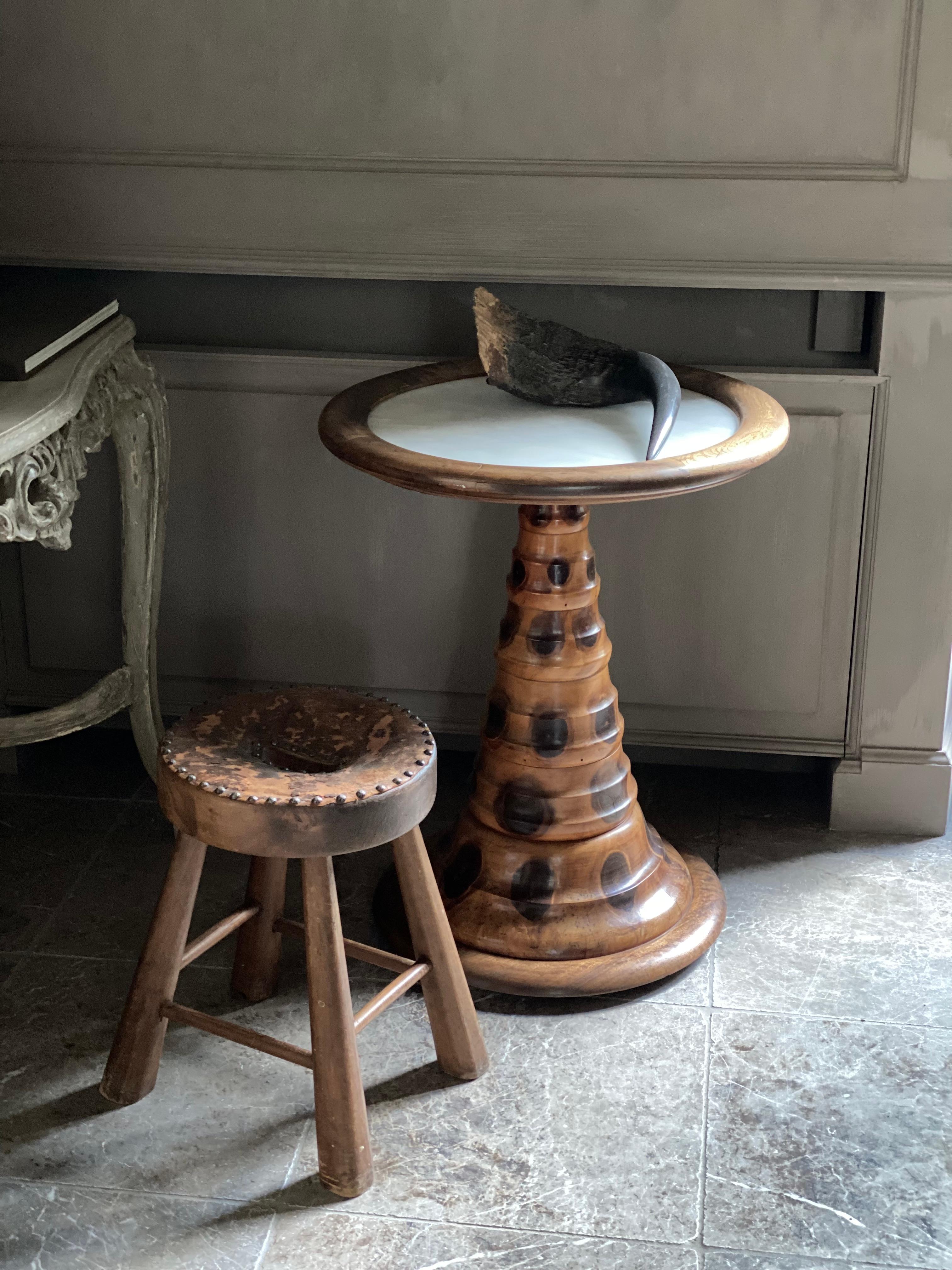 Other Brazilian Pedestal Table with Carrara like Top