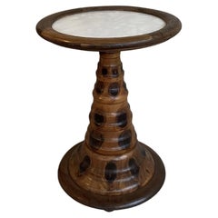 Brazilian Pedestal Table with Carrara like Top