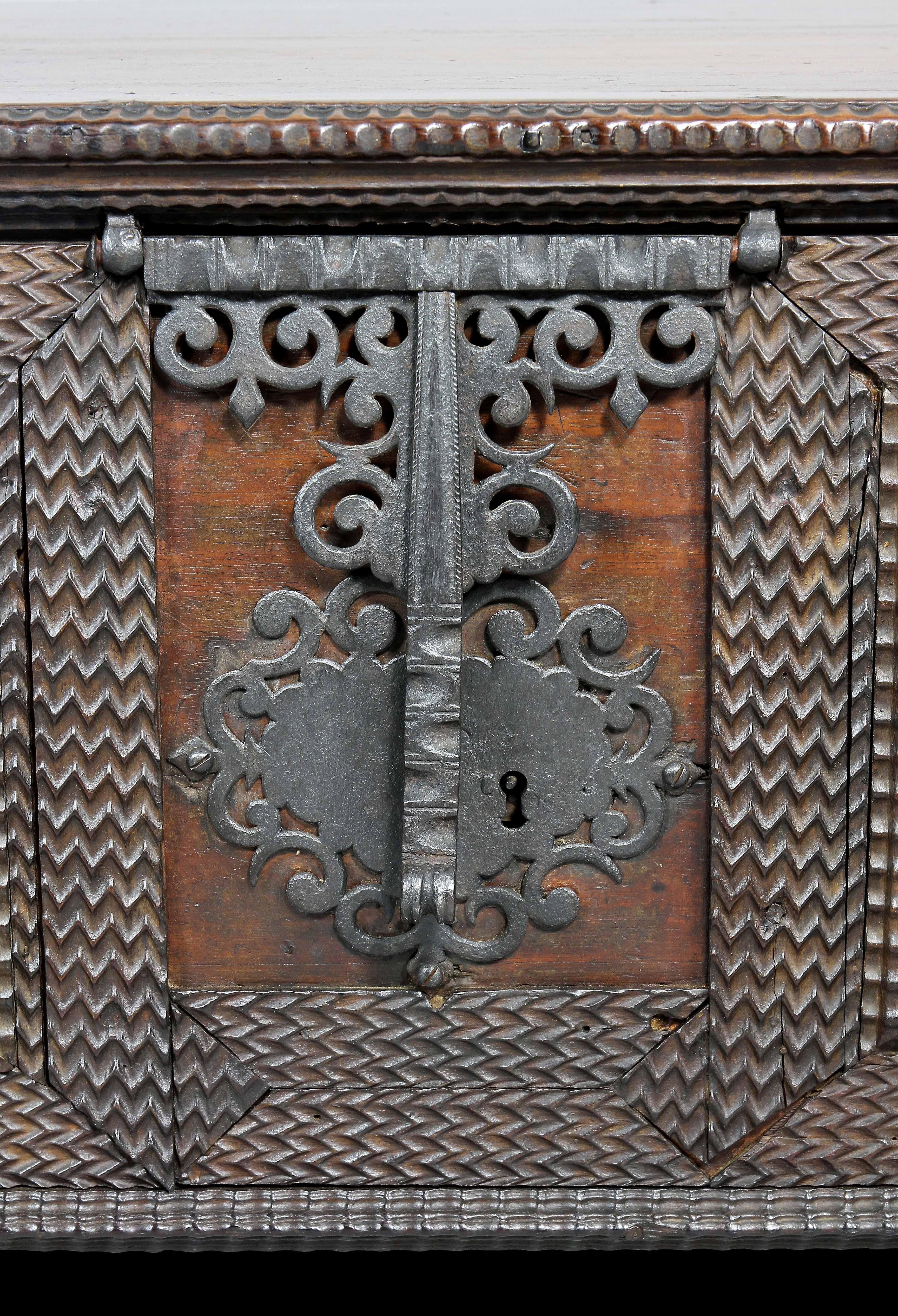 Brazilian Portuguese Colonial Carved Wood Chest 2