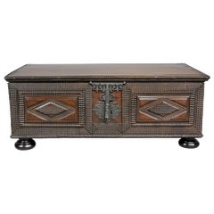 Brazilian Portuguese Colonial Carved Wood Chest