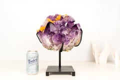 Brazilian Purple Amethyst Cluster with Yellow Calcite