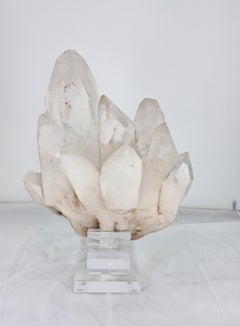 Brazilian Quartz Cluster Natural Form in Acrylic Base