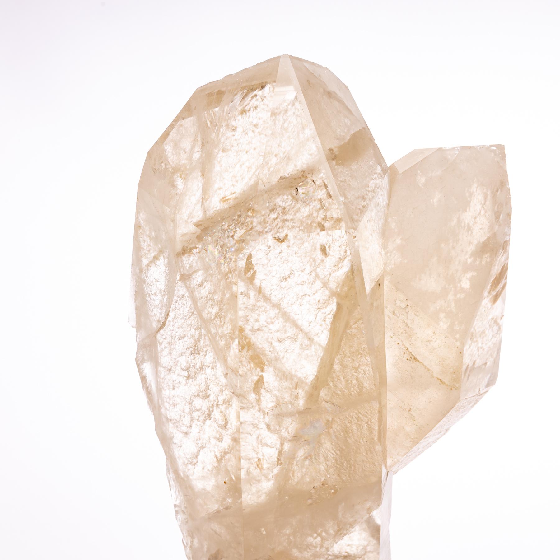 Mexican Brazilian Quartz Point on Smoky Acrylic Stand For Sale