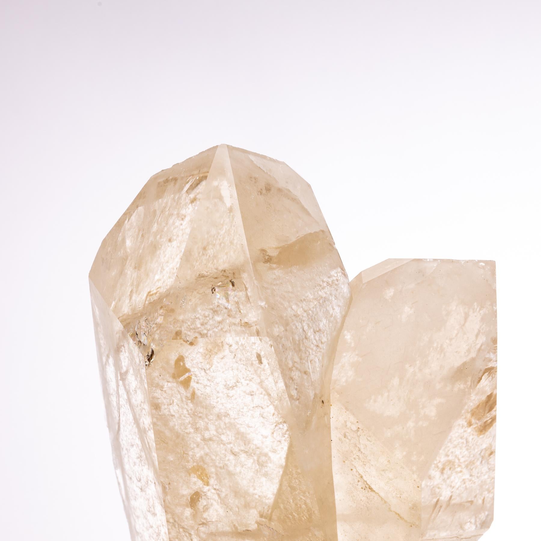 Contemporary Brazilian Quartz Point on Smoky Acrylic Stand For Sale