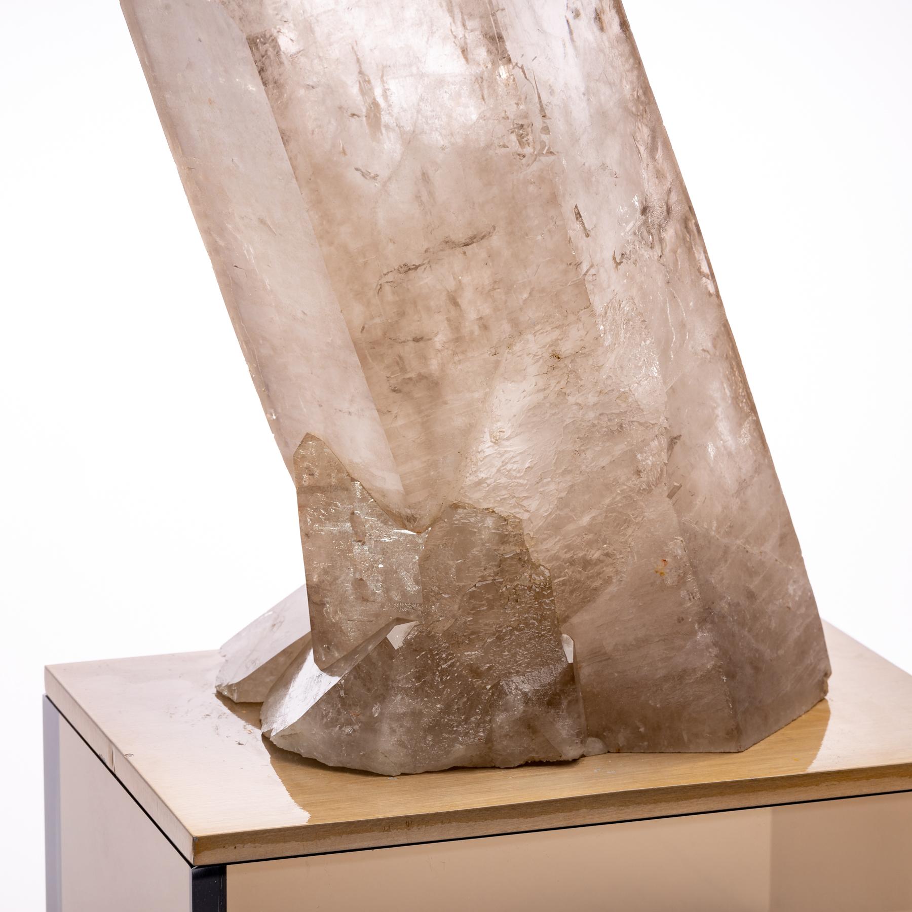 Brazilian Quartz Point on Smoky Acrylic Stand For Sale 1