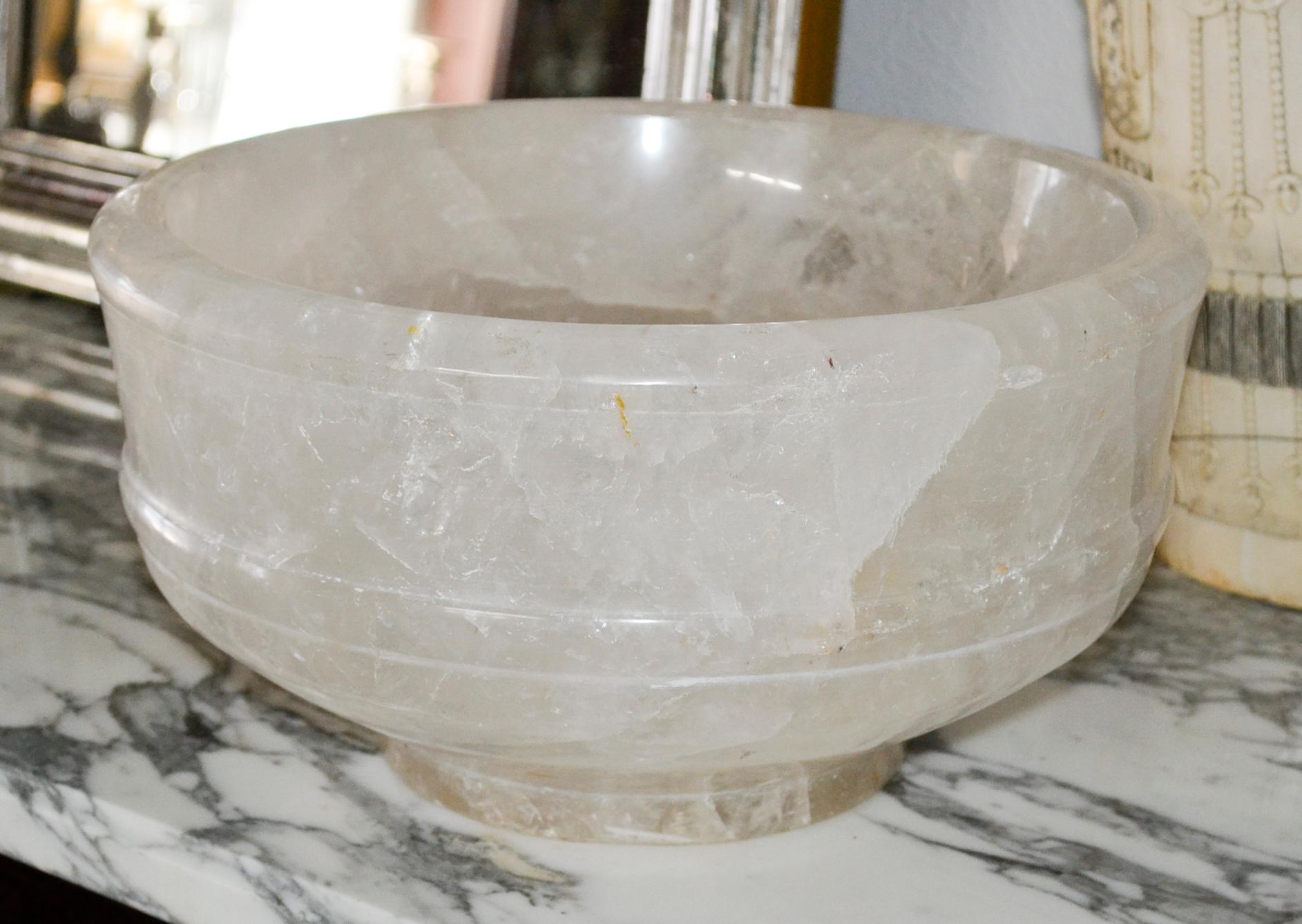 Nice quality Brazilian rock crystal bowl.