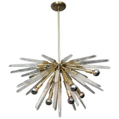 Brazilian Rock Crystal Half Sputnik Chandelier