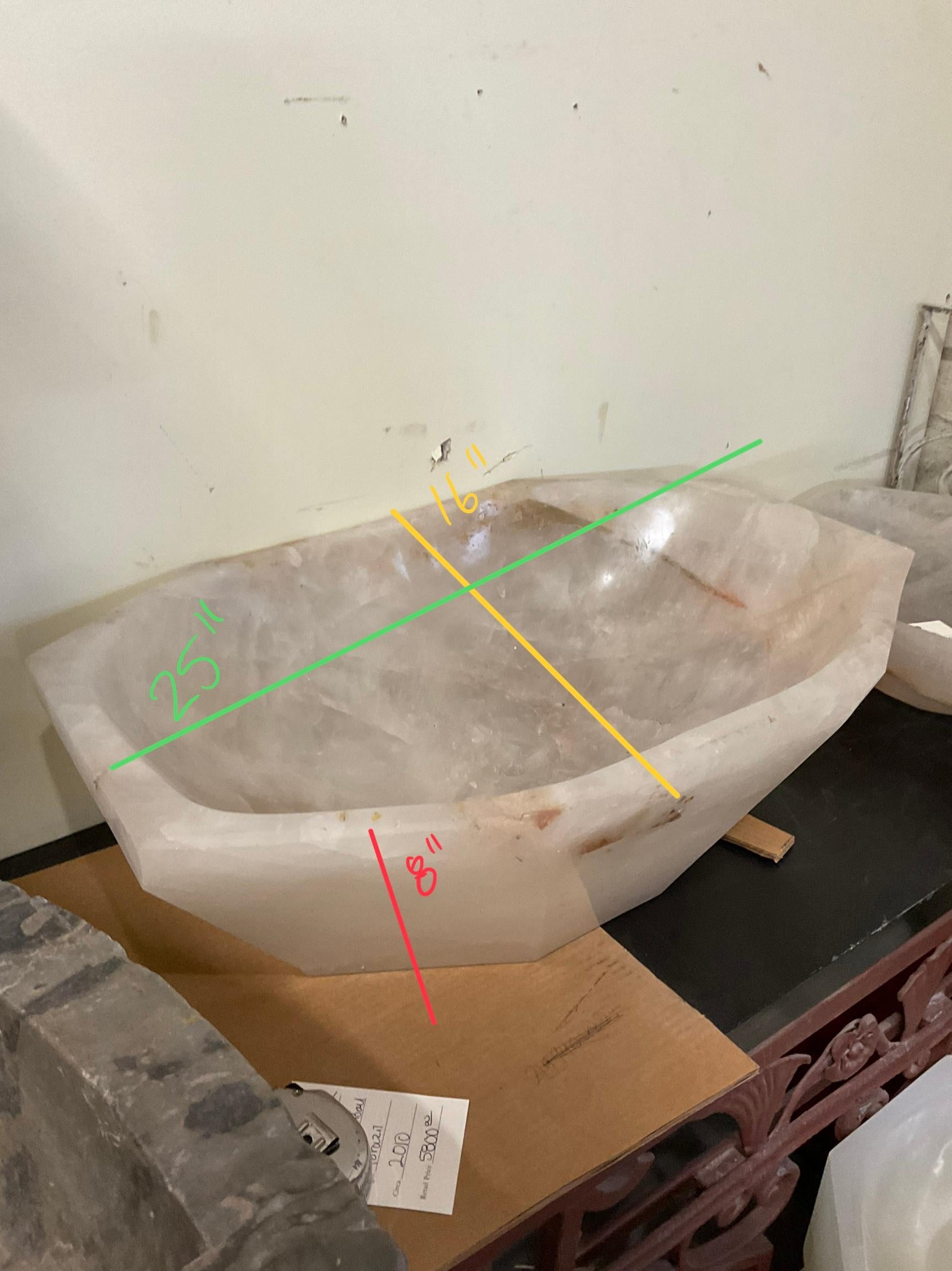 Brazilian Rock Crystal Sink Bowl For Sale at 1stDibs