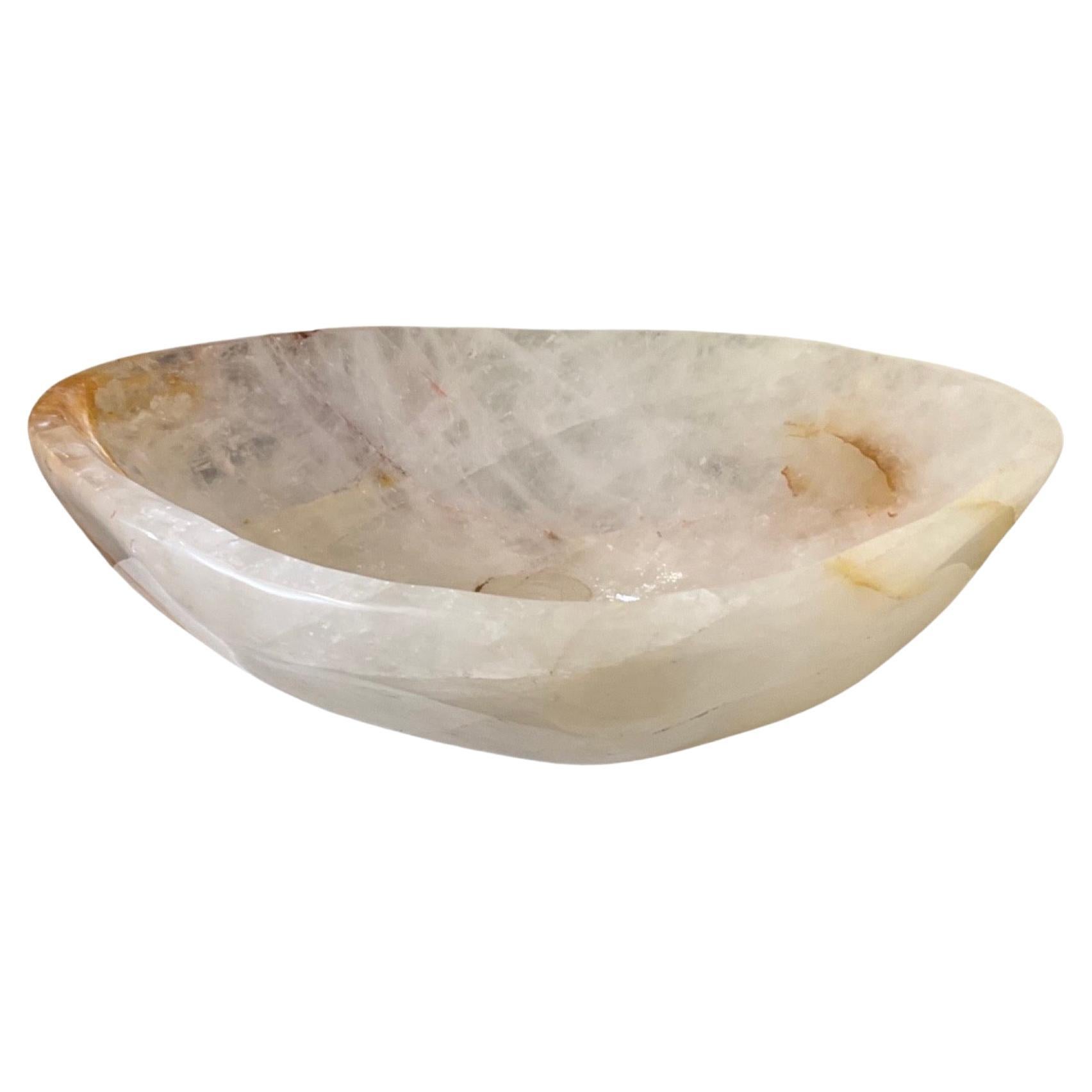 Our Brazilian rock crystal sink bowl adds an air of sophistication to any bathroom. Crafted from polished Brazilian Rock Crystal in 2010, this sink bowl combines aesthetic value and durability. Create an elegant focal point in your bathroom with