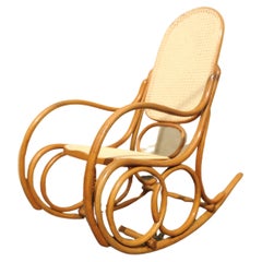 Brazilian Rocking Chair in Curved Light Wood, 50s