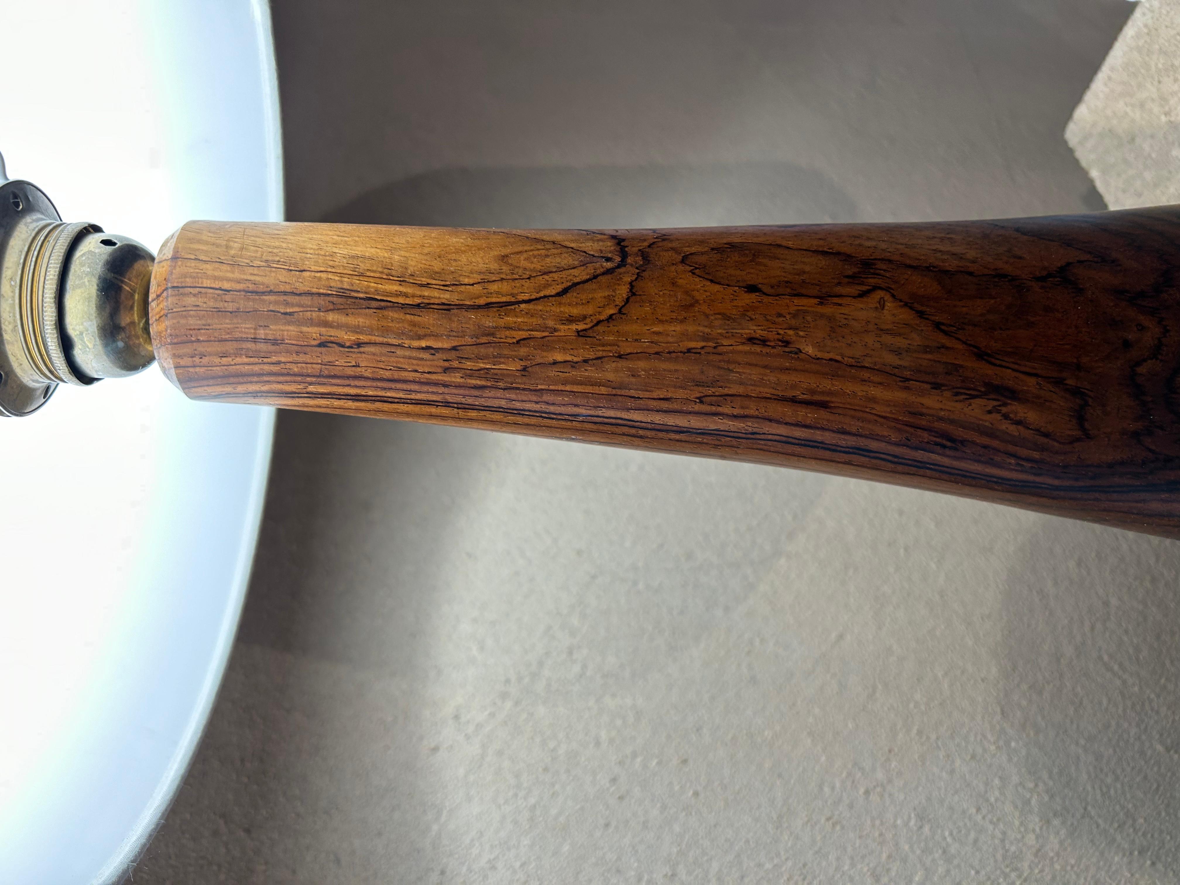 Carved Brazilian rosewood 1960 lamp