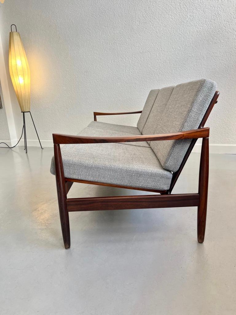 Brasilianisches Palisander 3-Sitzer Sofa von Skive Møbelfabrik, Dänemark, um 1950 (Mitte des 20. Jahrhunderts) im Angebot