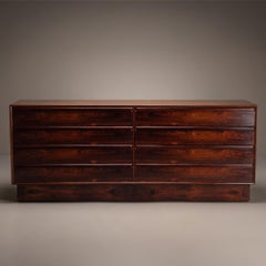Brazilian Rosewood 8-Drawer Dresser Sideboard by Westnofa Sweden