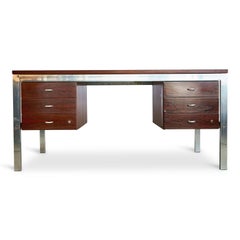Brazilian Rosewood and Aluminum 'Escriba' Desk by Tora Brazil, circa 1970