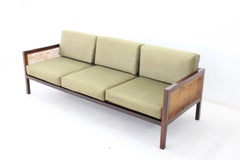 Brazilian Rosewood and Cane Sofa
