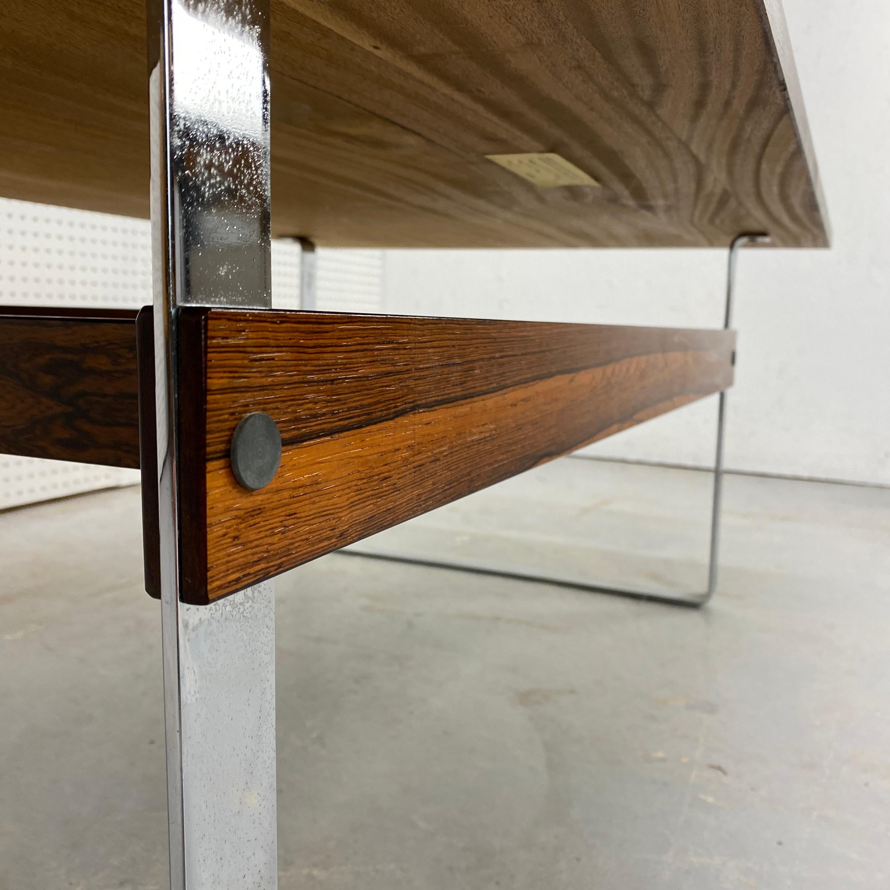 Brazilian Rosewood and Chrome Coffee Table 4