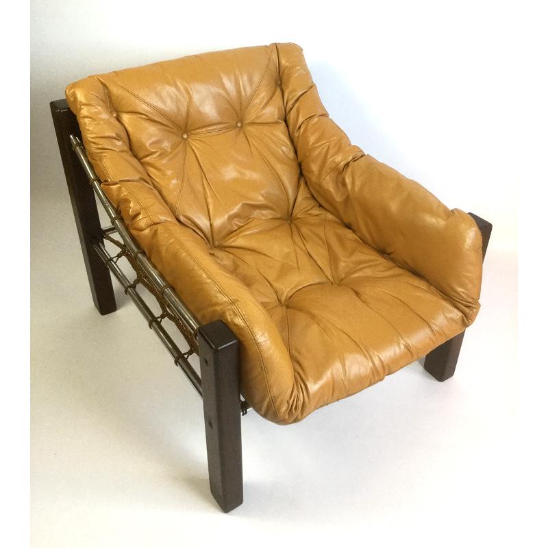 Mid-Century Modern Brazilian Rosewood and Leather Armchair by Jean Gillon for Italma, 1960s