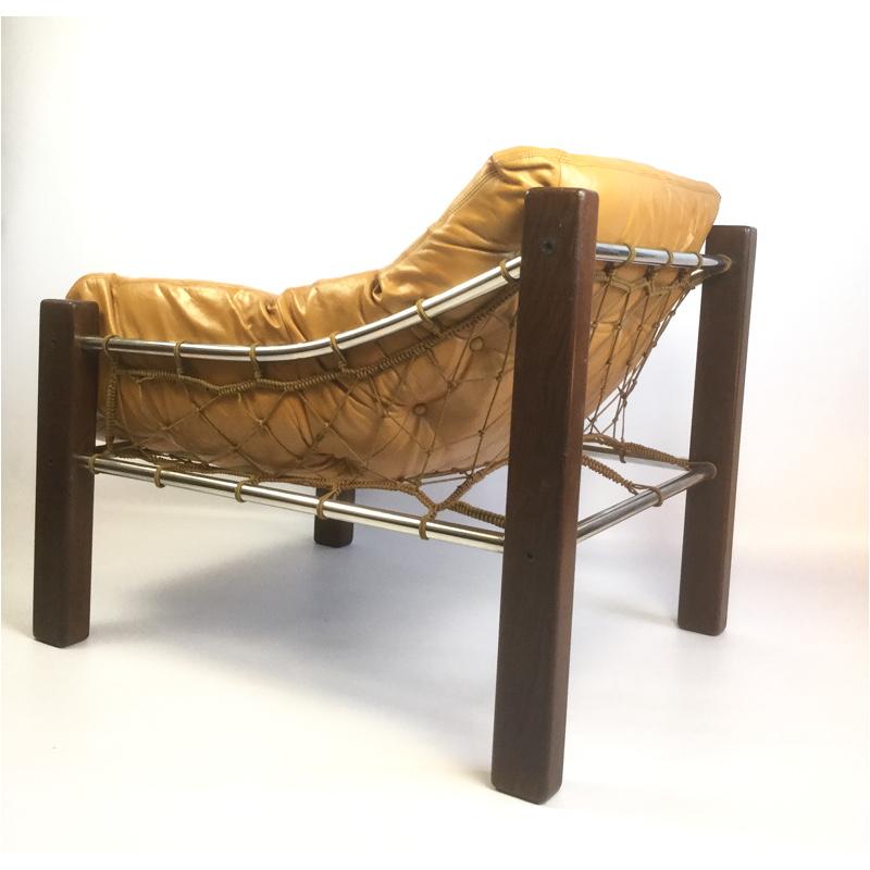 Brazilian Rosewood and Leather Armchair by Jean Gillon for Italma, 1960s 1