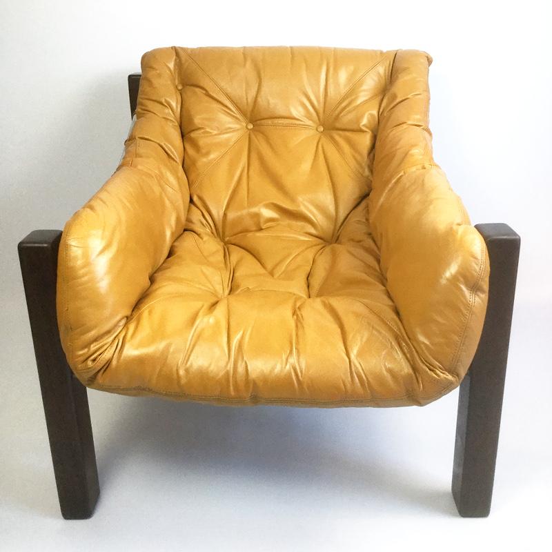 Brazilian Rosewood and Leather Armchair by Jean Gillon for Italma, 1960s 2
