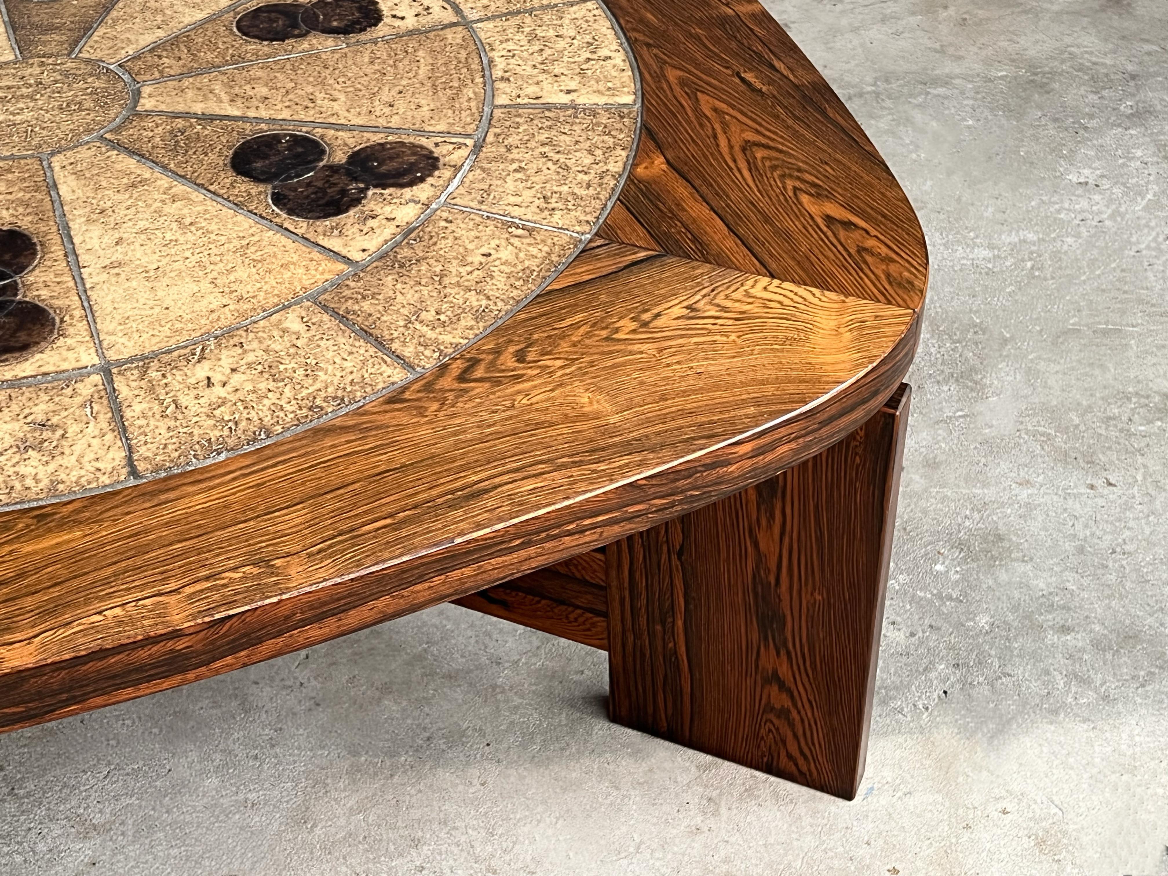 Brazilian Rosewood and Tile Coffee Table Attributed to Tue Poulsen 2