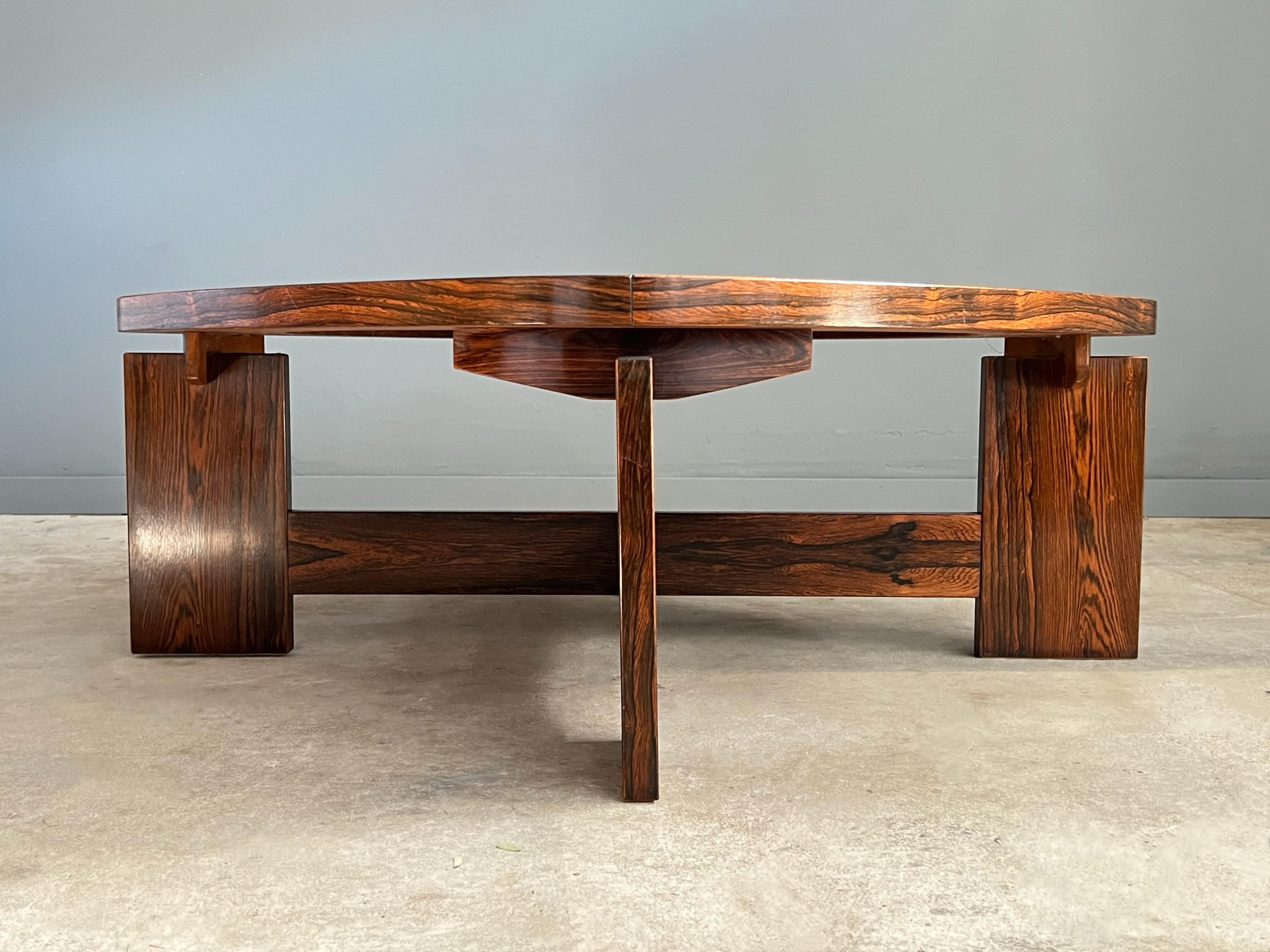 Late 20th Century Brazilian Rosewood and Tile Coffee Table Attributed to Tue Poulsen