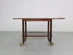 Chariot de bar/ chariot en bois de rose brésilien par CFC Silkeborg, années 1960, Danemark