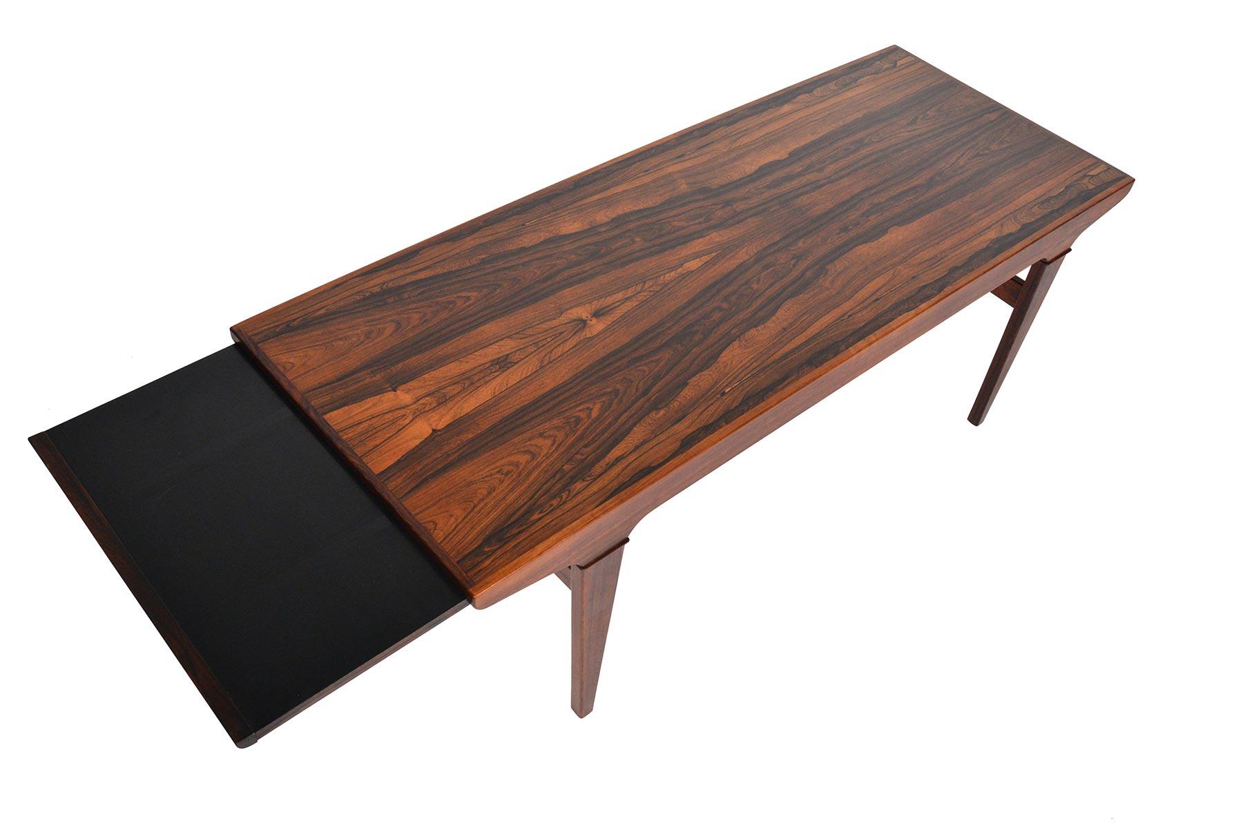 Scandinavian Modern Brazilian Rosewood Coffee Table with Serving Tray