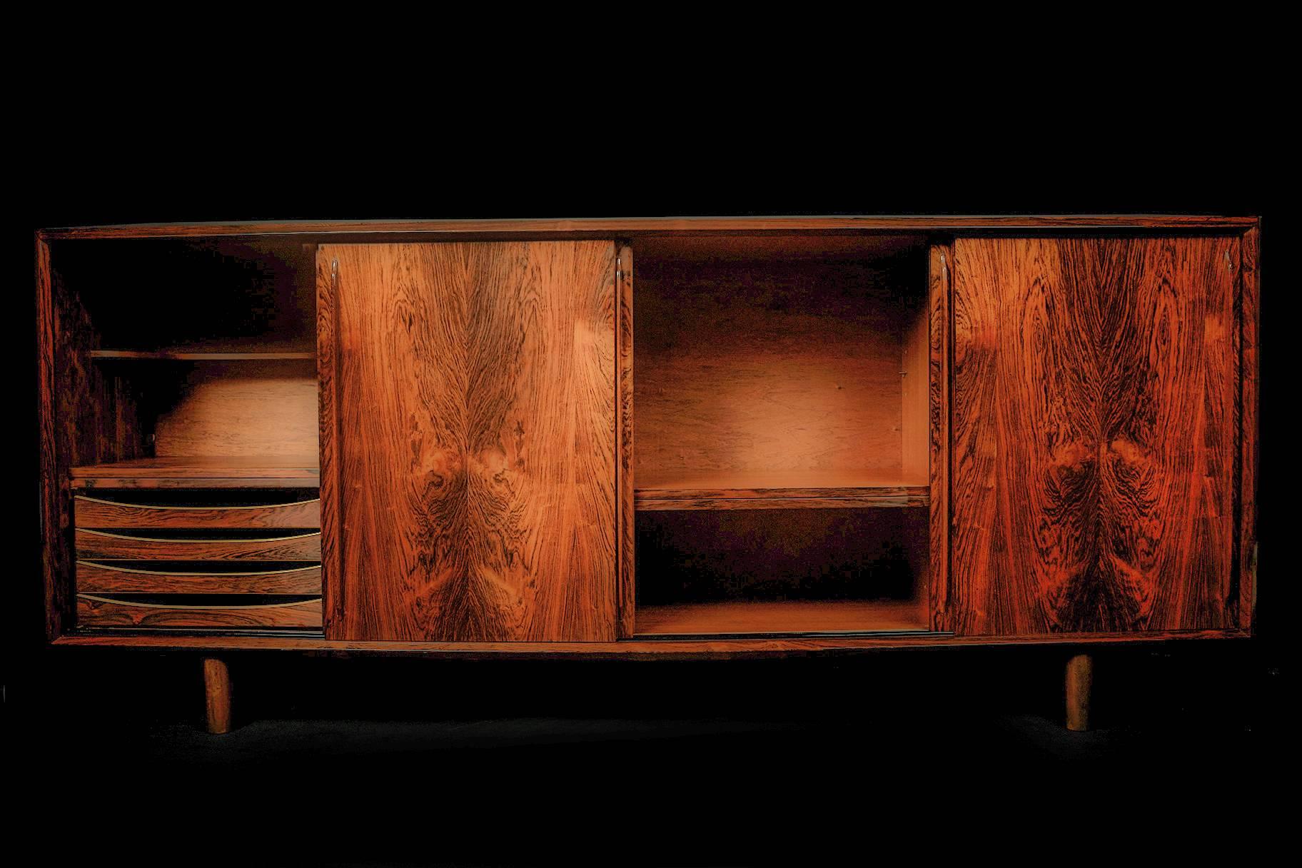 Mid-Century Modern Brazilian Rosewood Credenza H.P.Hansen for Møbelindustri, Denmark, 20th Century