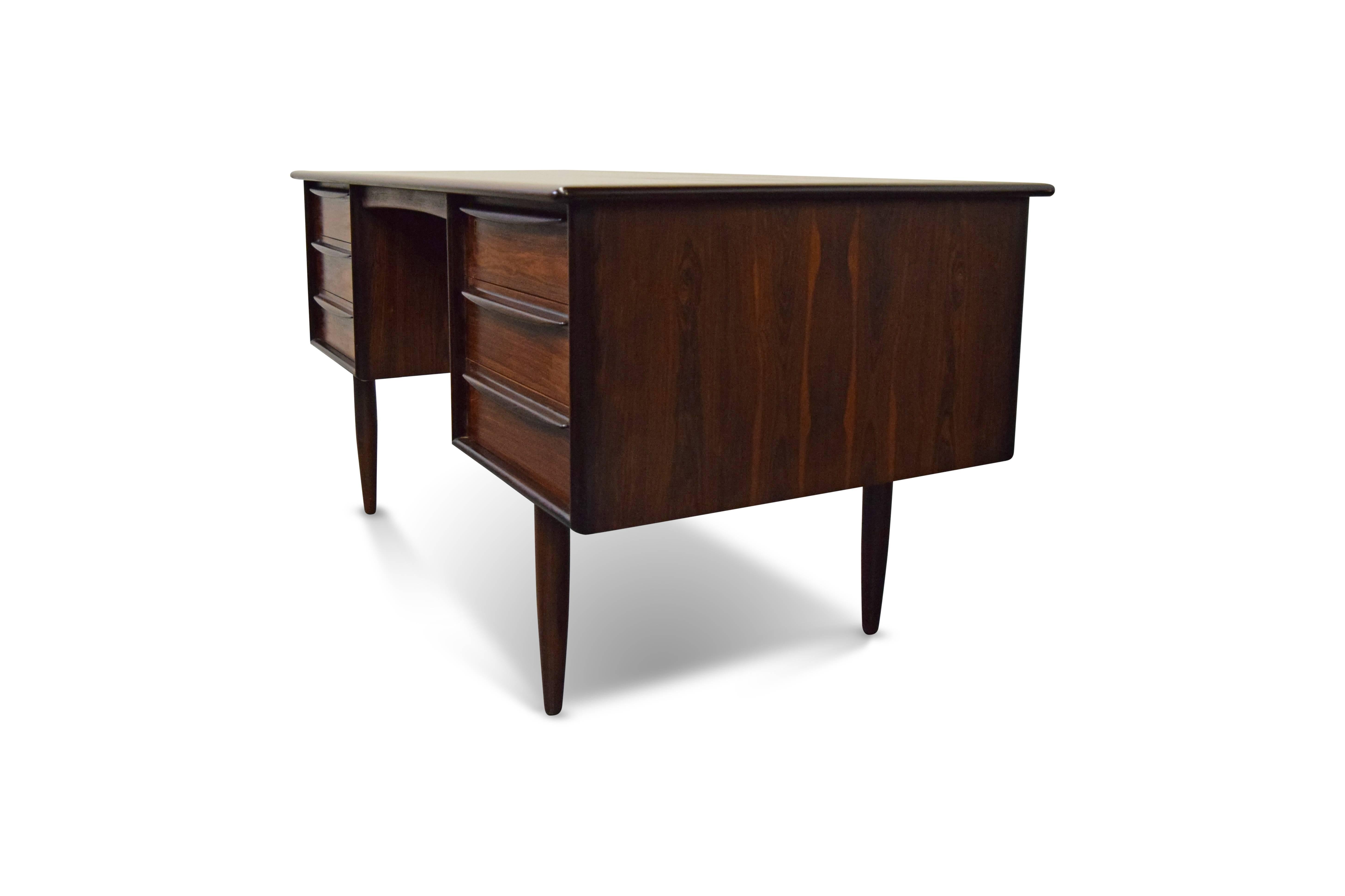Mid-Century Modern Brazilian Rosewood Danish Desk by Falster