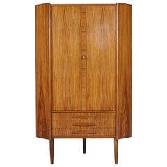 Brazilian Rosewood Danish Modern Corner Cabinet, 1960s