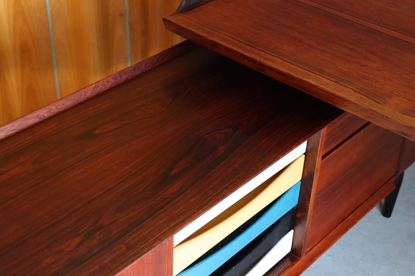 Mid-Century Modern Brazilian Rosewood Desk and Sideboard by Arne Vodder for Sibast Model 209
