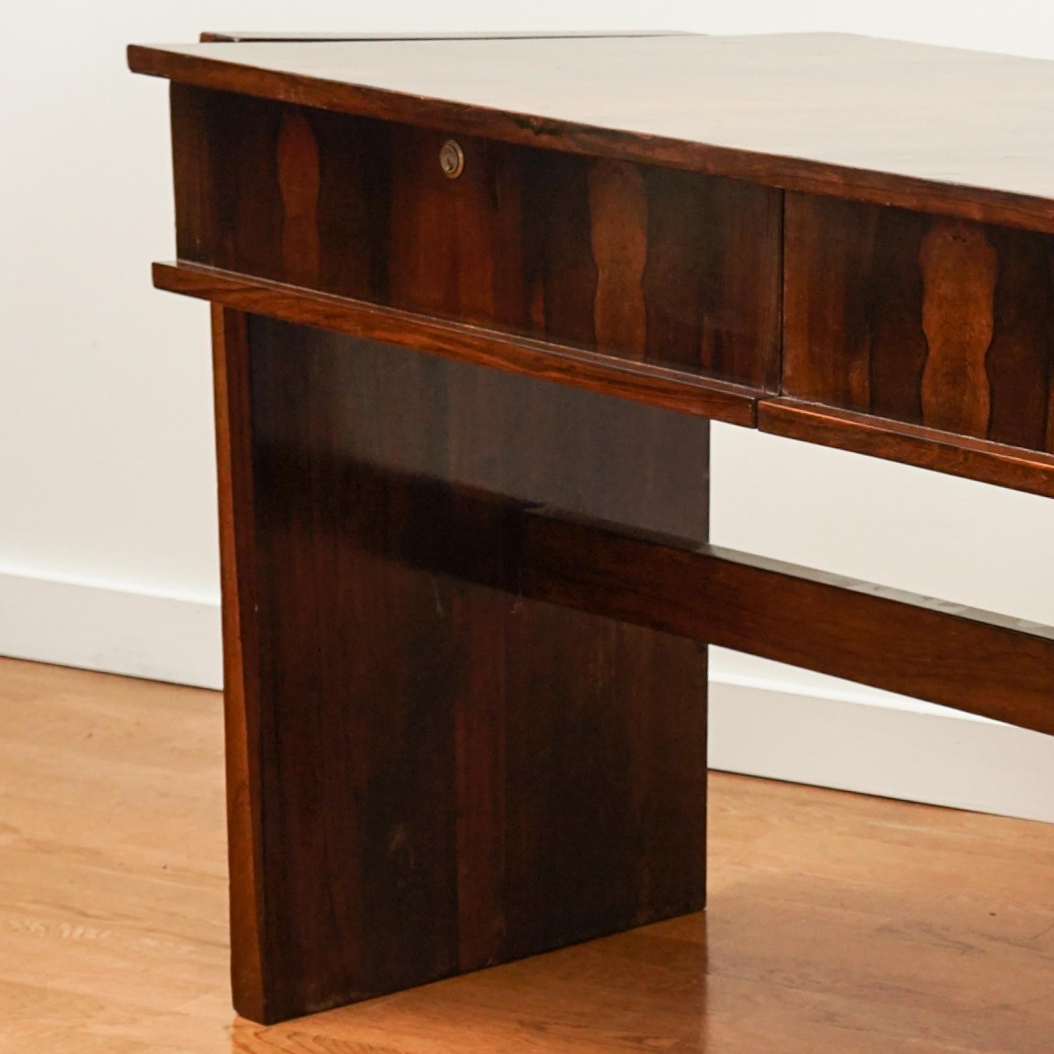 Brazilian Rosewood Desk by Joaquin Tenreriro In Good Condition For Sale In Hudson, NY