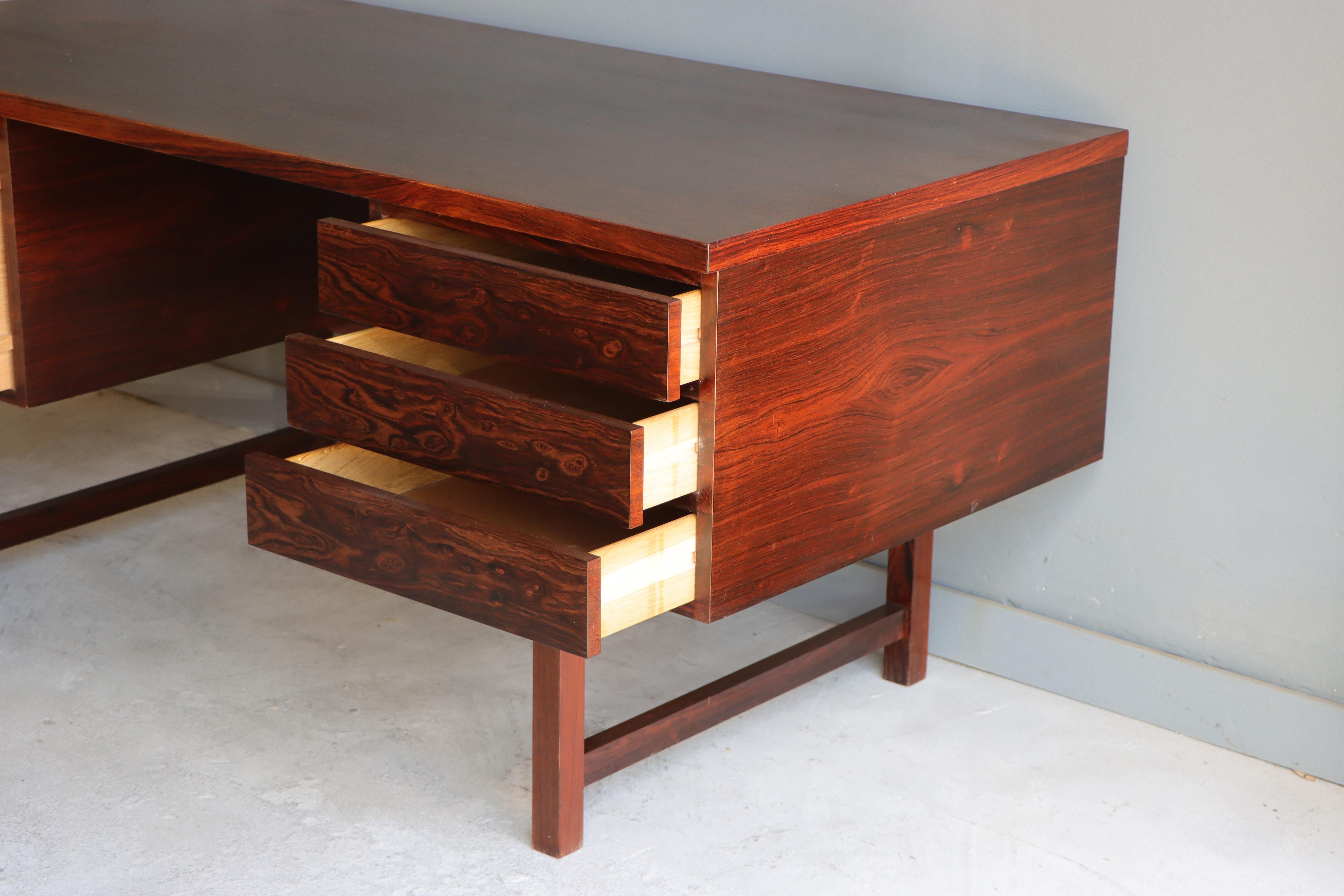 Machine-Made Brazilian Rosewood Desk by Kai Kristiansen “EP401” for Feldballes Møbelfabrik