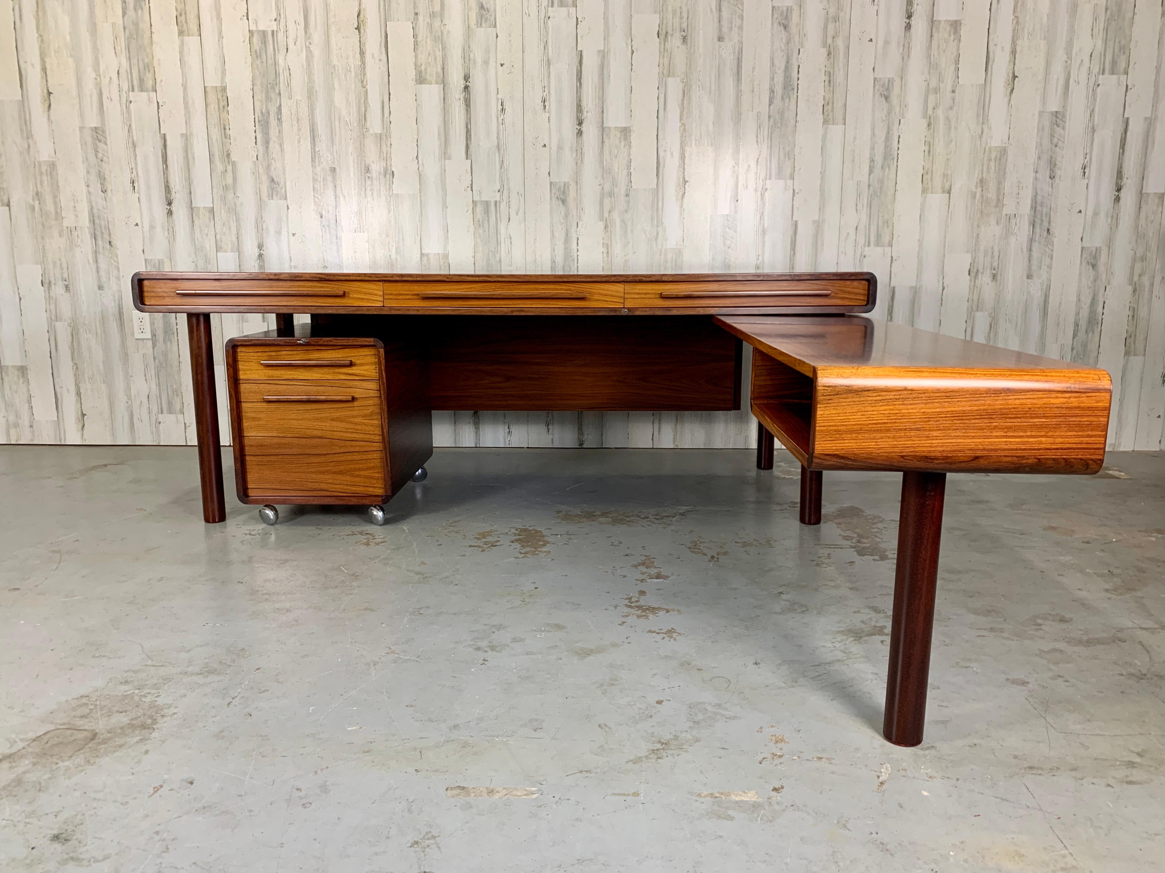 Scandinavian Modern Brazilian Rosewood Desk Designer: Svend Dyrlund