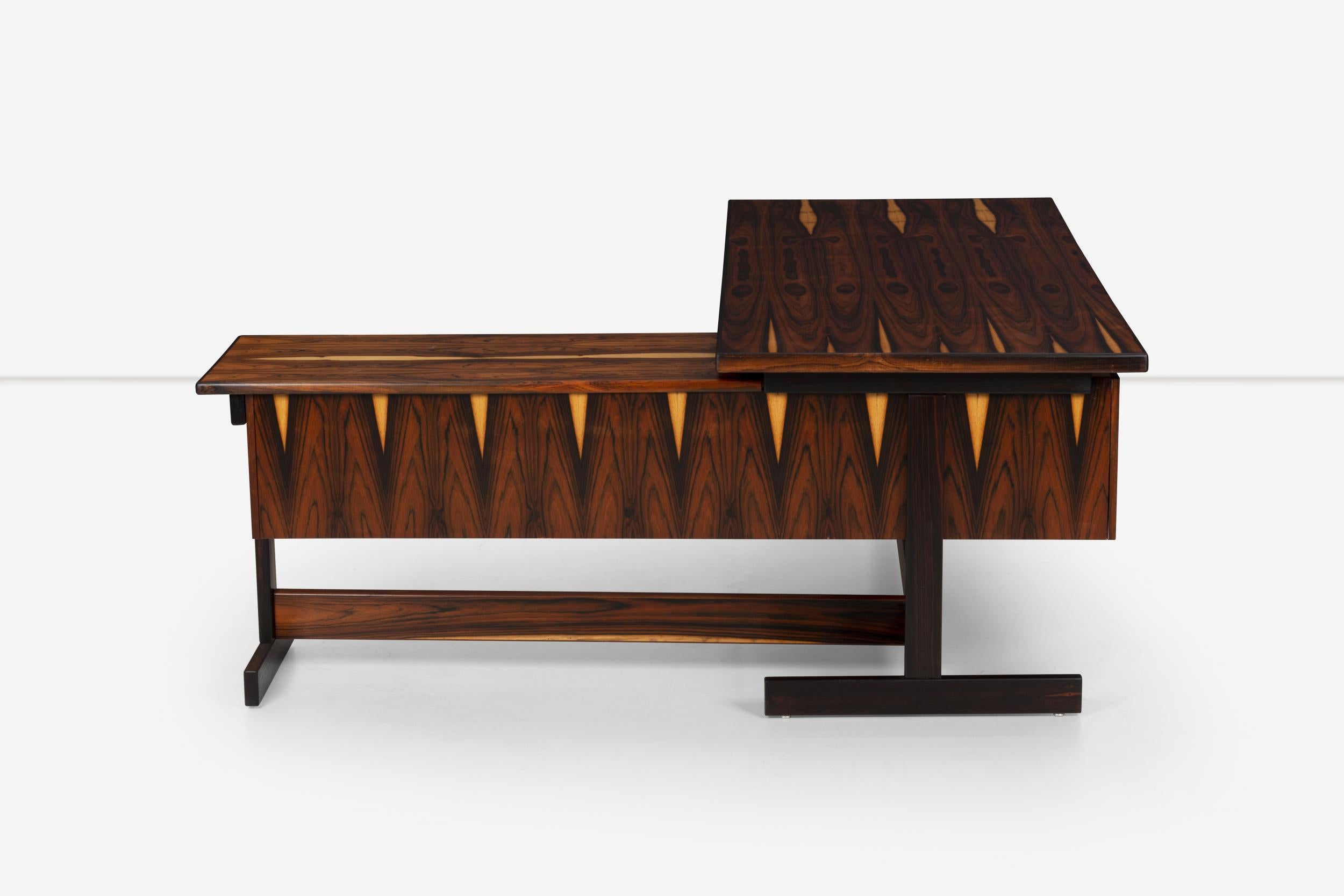 Mid-Century Modern Brazilian Rosewood Desk in the Style of Sergio Rodriguez