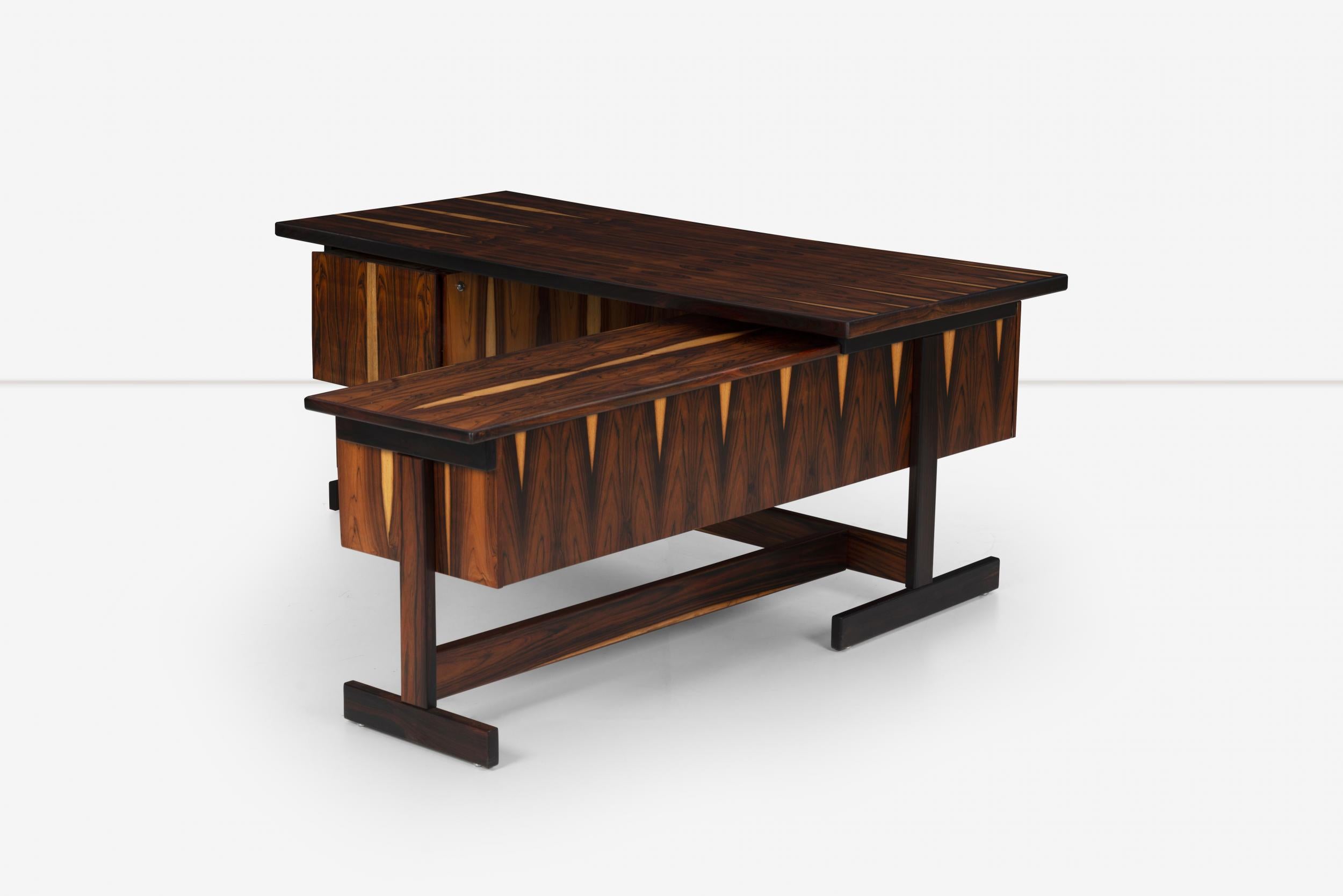 Oiled Brazilian Rosewood Desk in the Style of Sergio Rodriguez