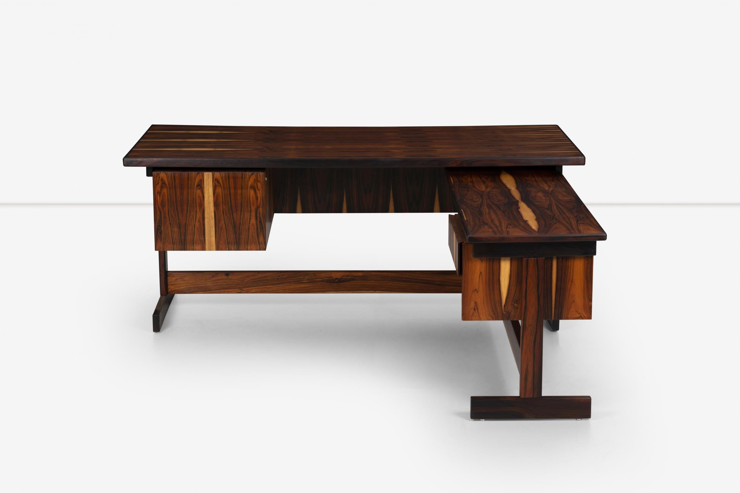 Brazilian Rosewood Desk in the Style of Sergio Rodriguez In Good Condition In Chicago, IL