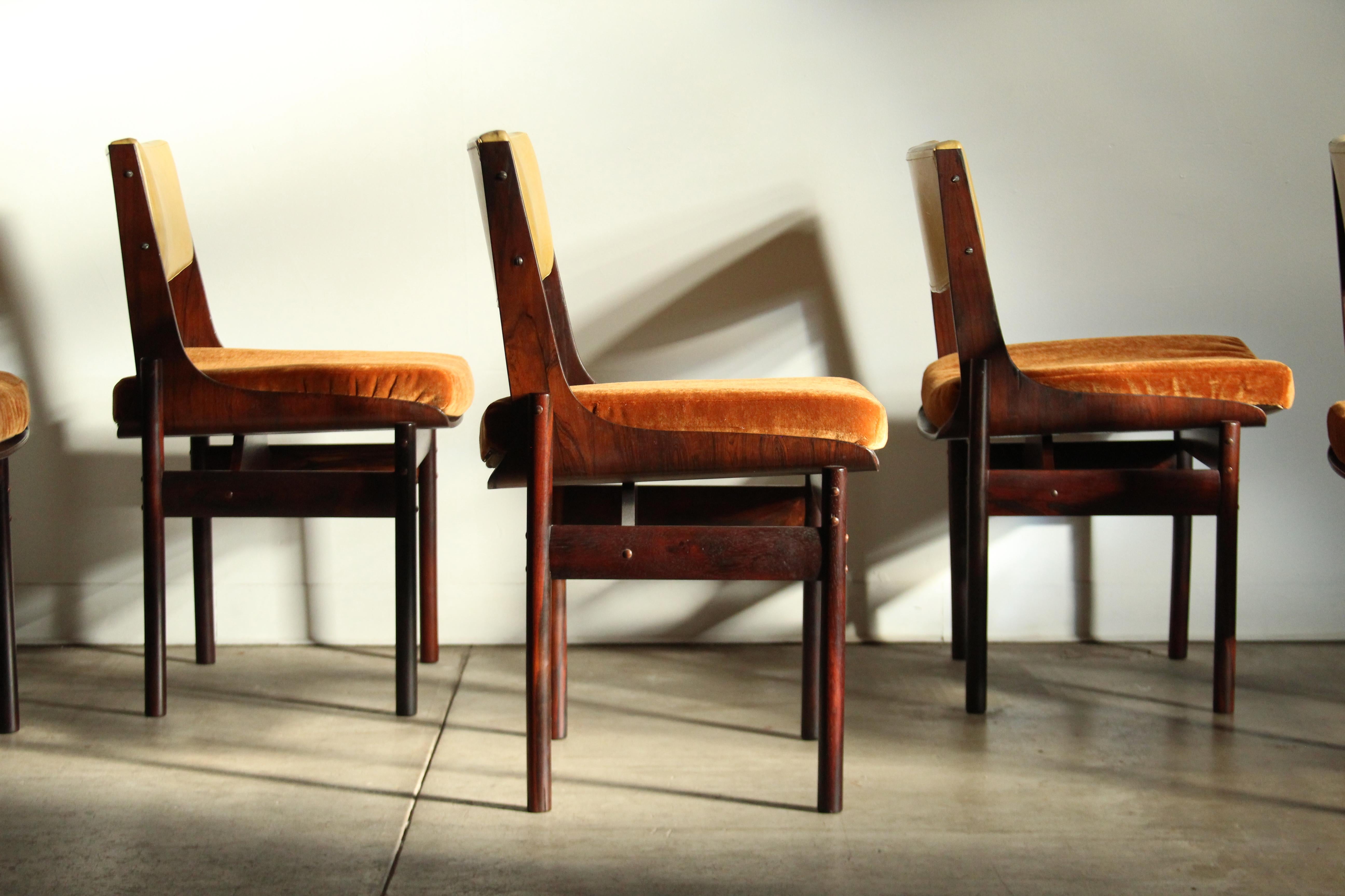 Brazilian Rosewood Dining Chairs Attributed to Jorge Zalszupin, 1950s 12
