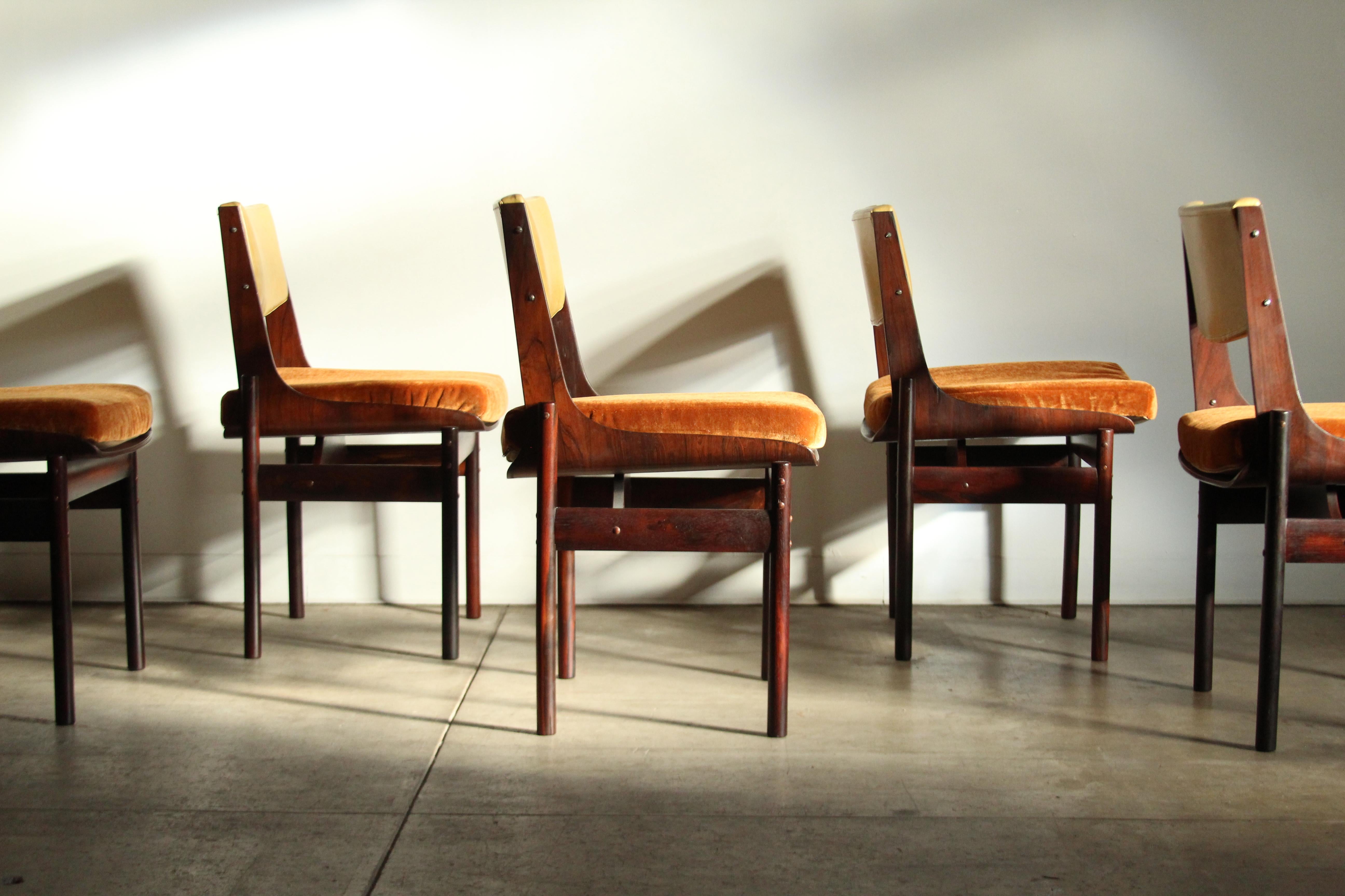 Brazilian Rosewood Dining Chairs Attributed to Jorge Zalszupin, 1950s 13