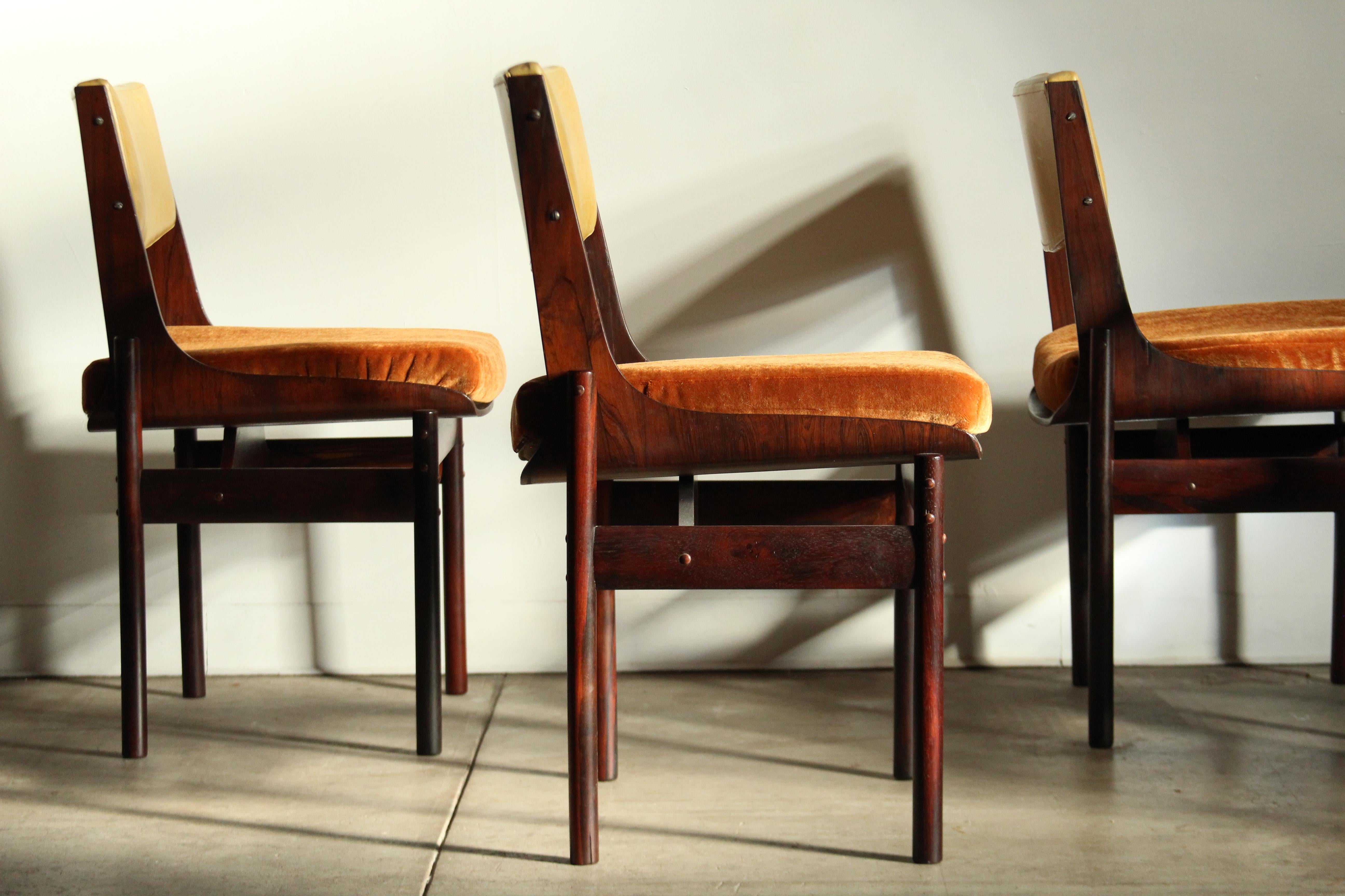Mid-Century Modern Brazilian Rosewood Dining Chairs Attributed to Jorge Zalszupin, 1950s