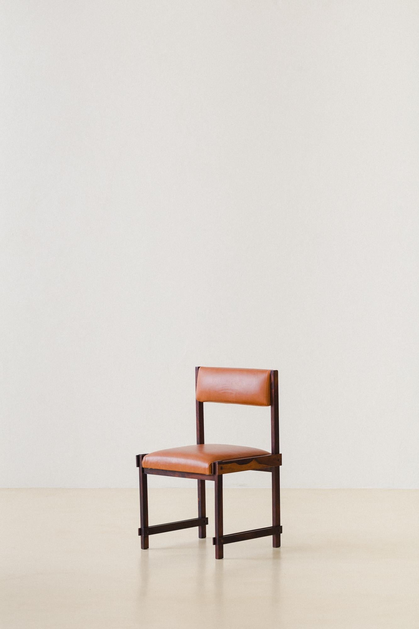 Mid-20th Century Brazilian Rosewood Dining Chairs by FAI 'Fatima Arquitetura Interiores', 1960s For Sale