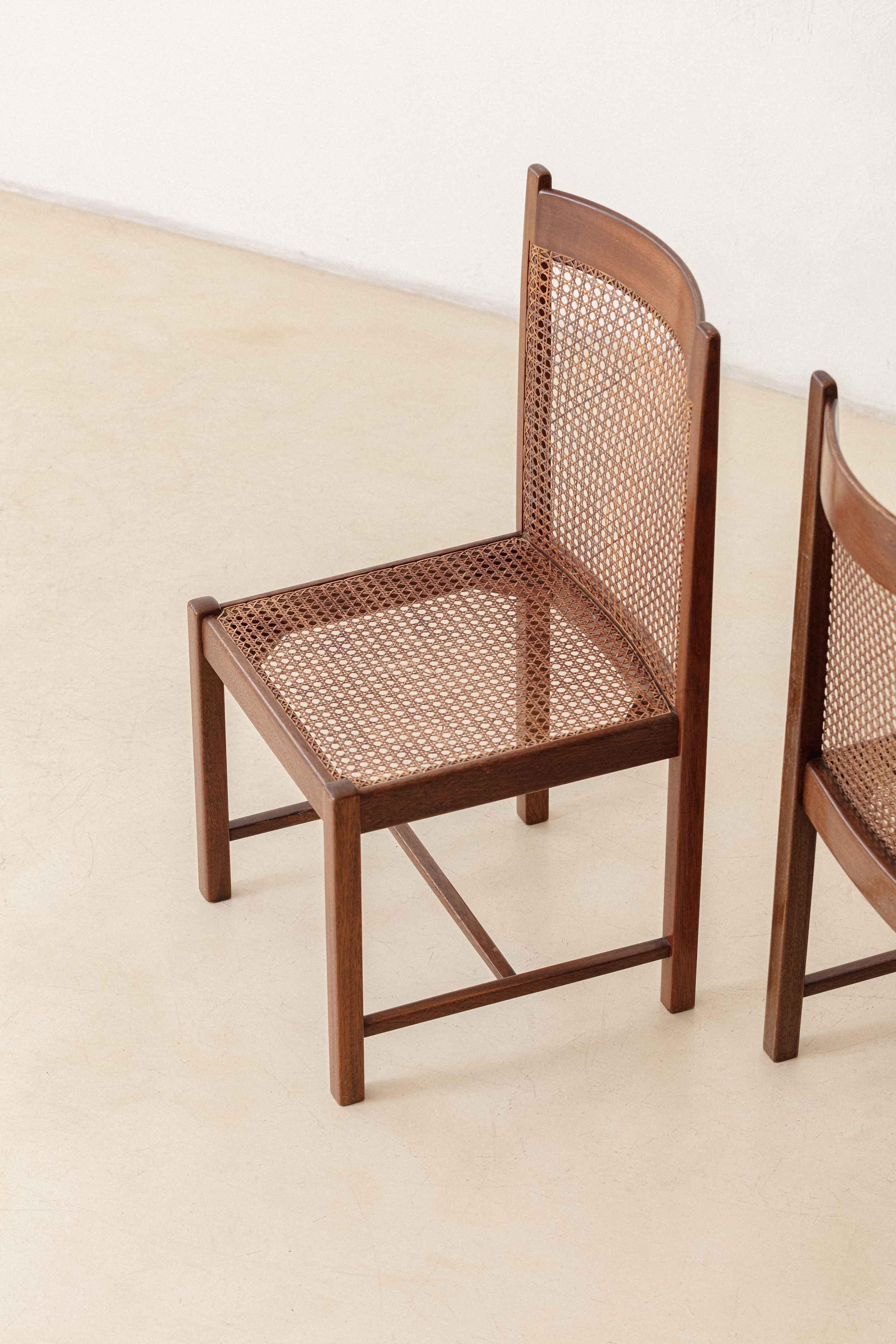 Brazilian Rosewood Dining Chairs by Fatima Arquitetura Interiores 'FAI', 1960s For Sale 8
