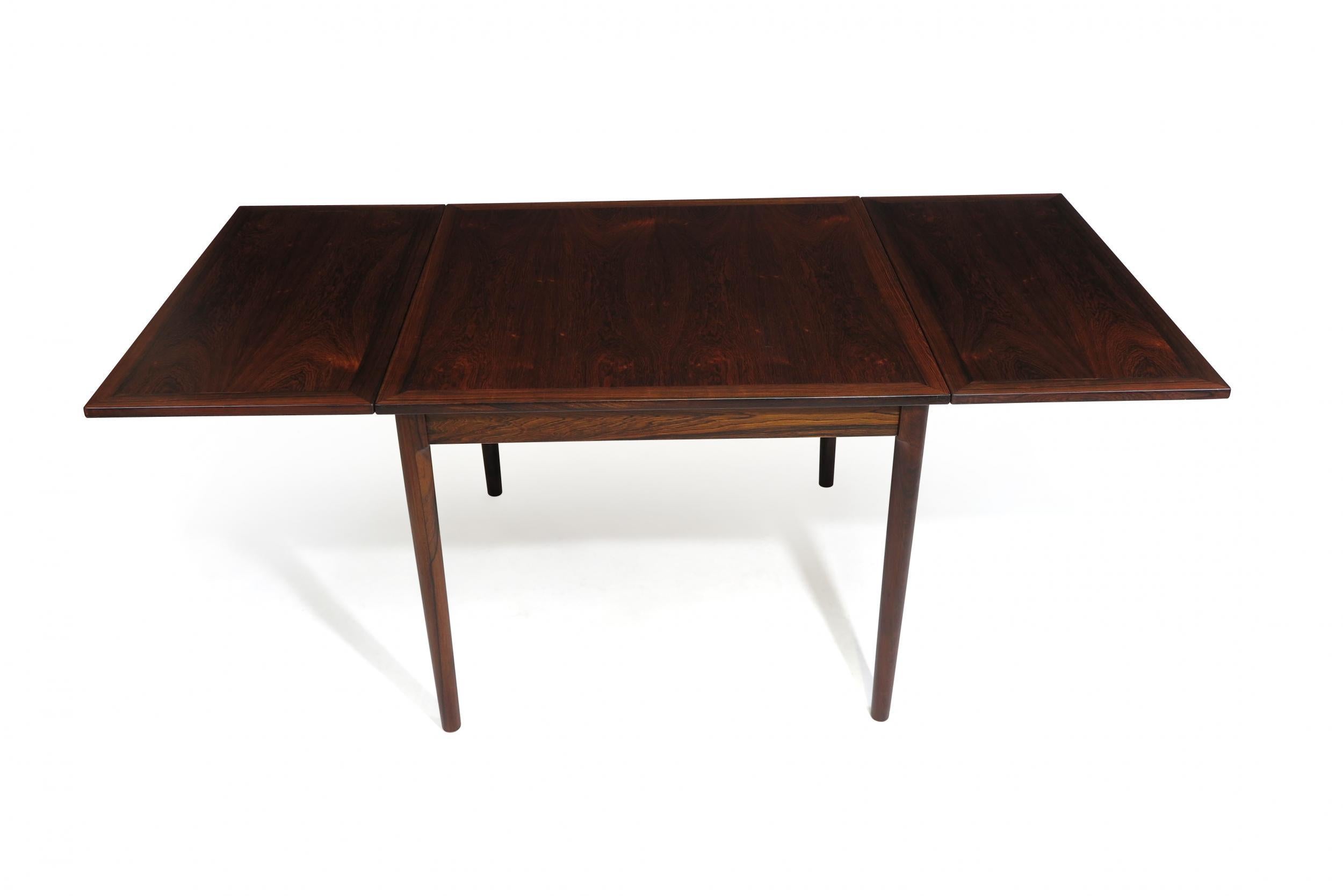 Oiled Brazilian Rosewood Drop Leaf Dining Table