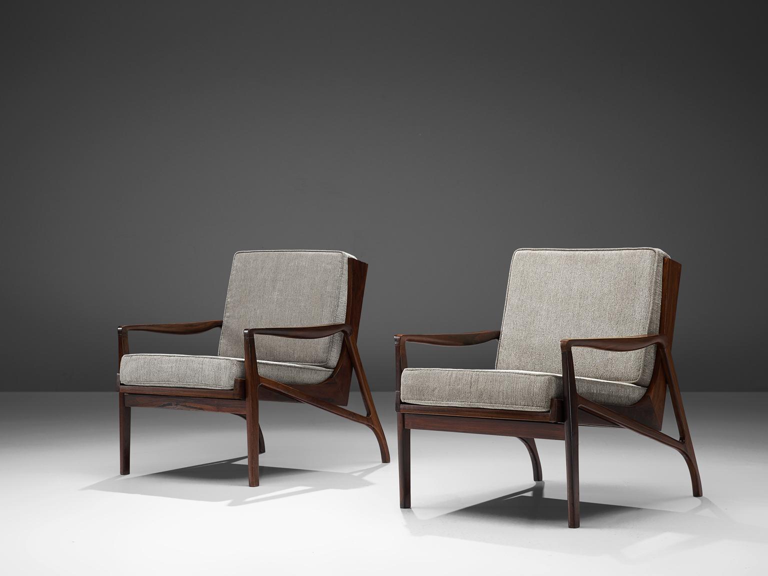 Mid-Century Modern Brazilian Rosewood Easy Chairs by Liceu de Artes e Officios
