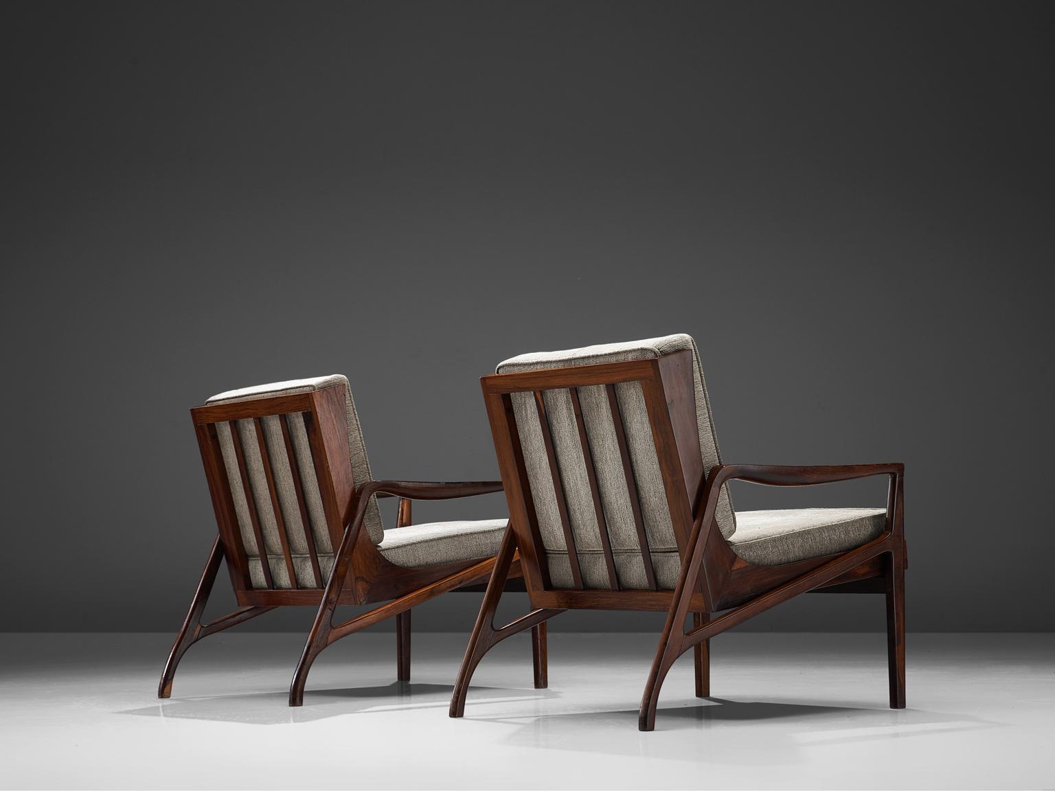 Brazilian Rosewood Easy Chairs by Liceu de Artes e Officios In Excellent Condition In Waalwijk, NL