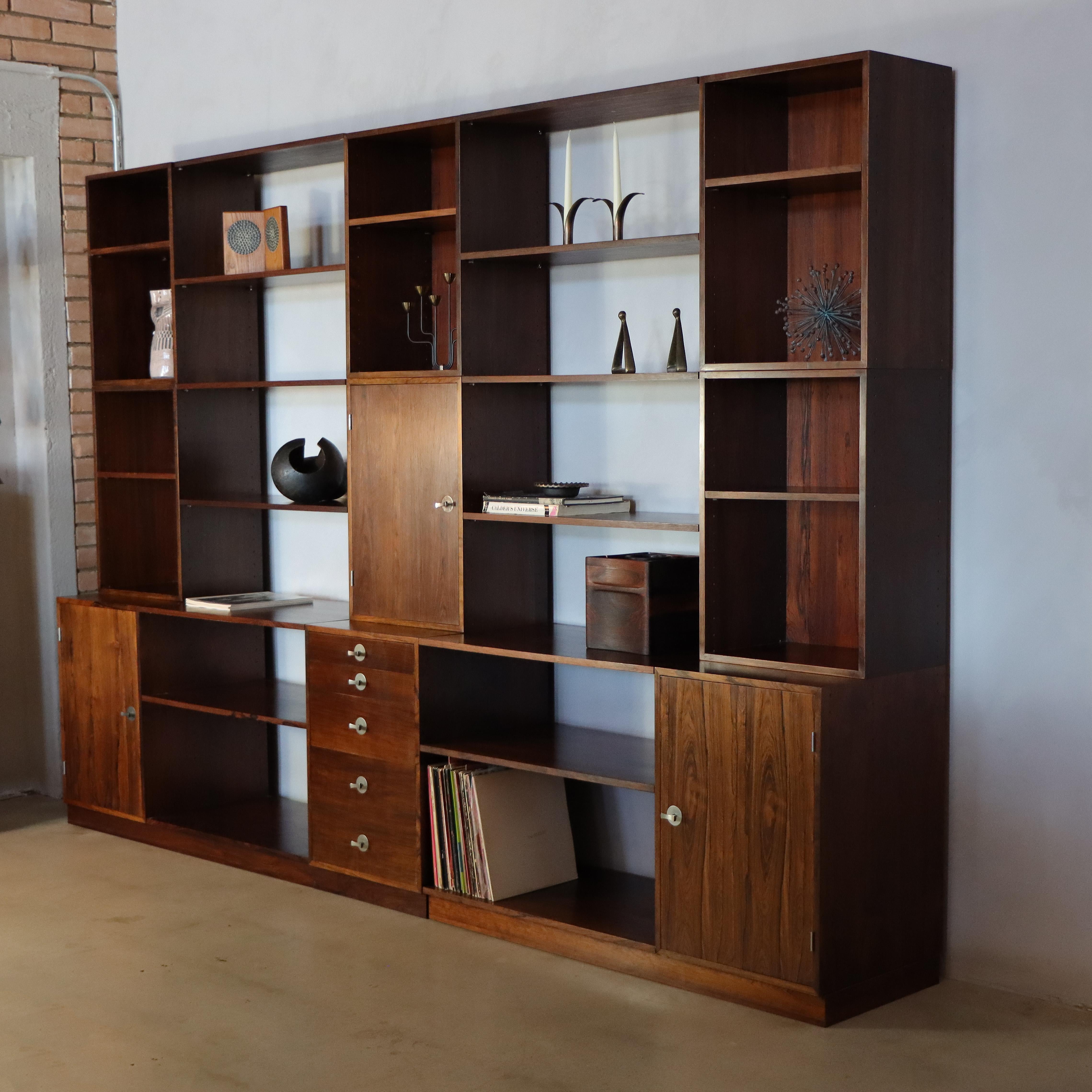 Mid-Century Modern Brazilian Rosewood Finn Juhl “Cresco” Modular Wall System