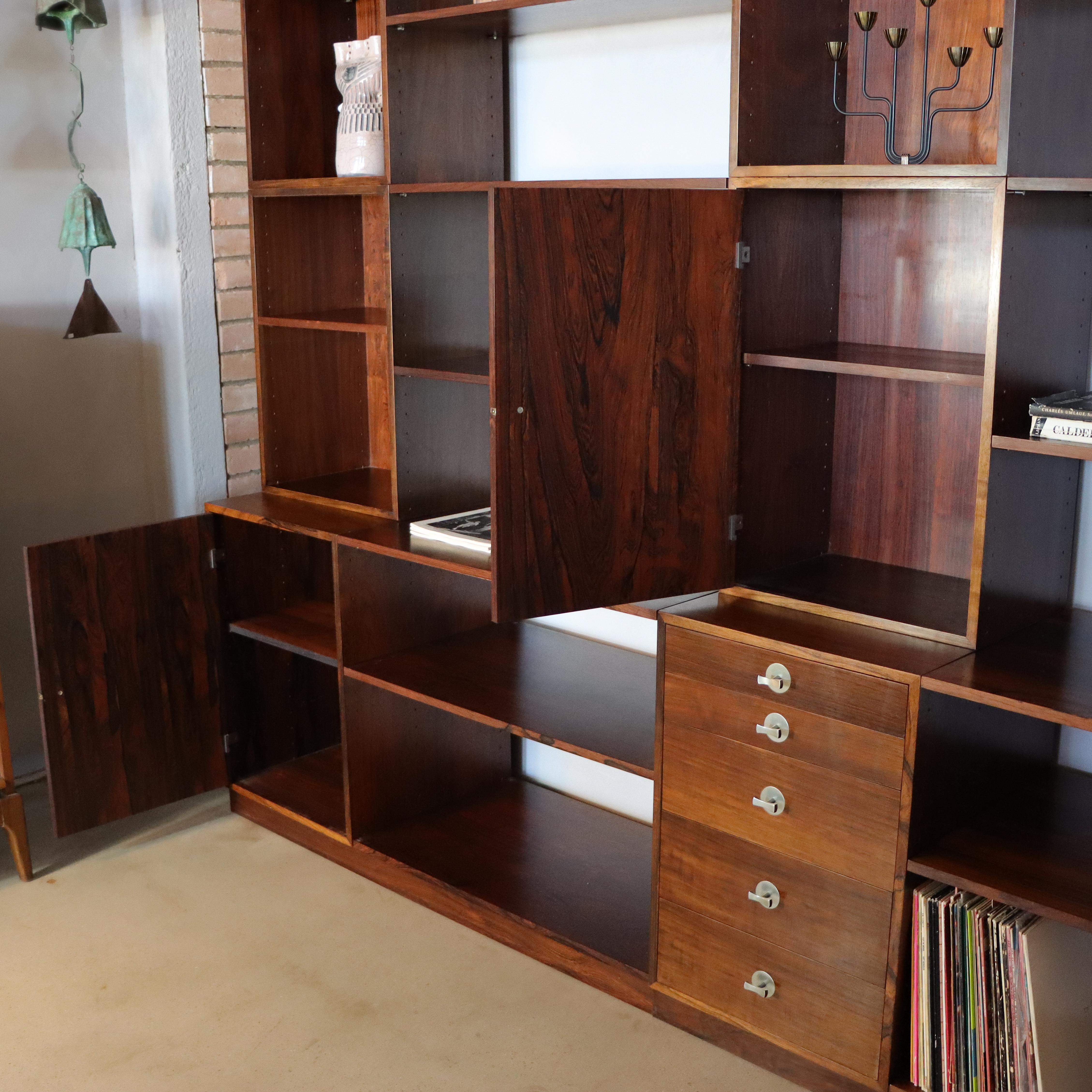 Hand-Crafted Brazilian Rosewood Finn Juhl “Cresco” Modular Wall System