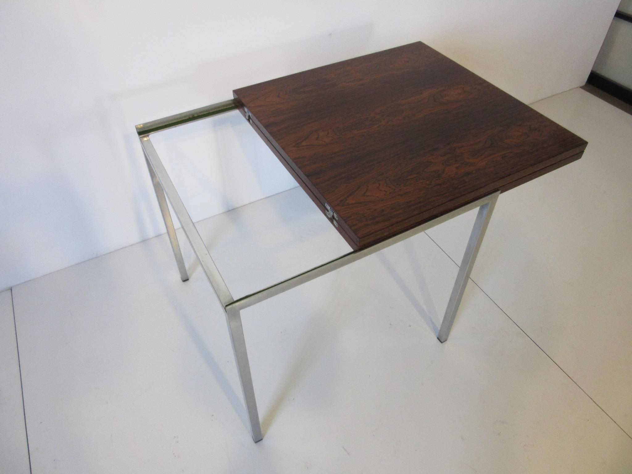 Brazilian Rosewood Flip Top Side Table or Coffee Table 1