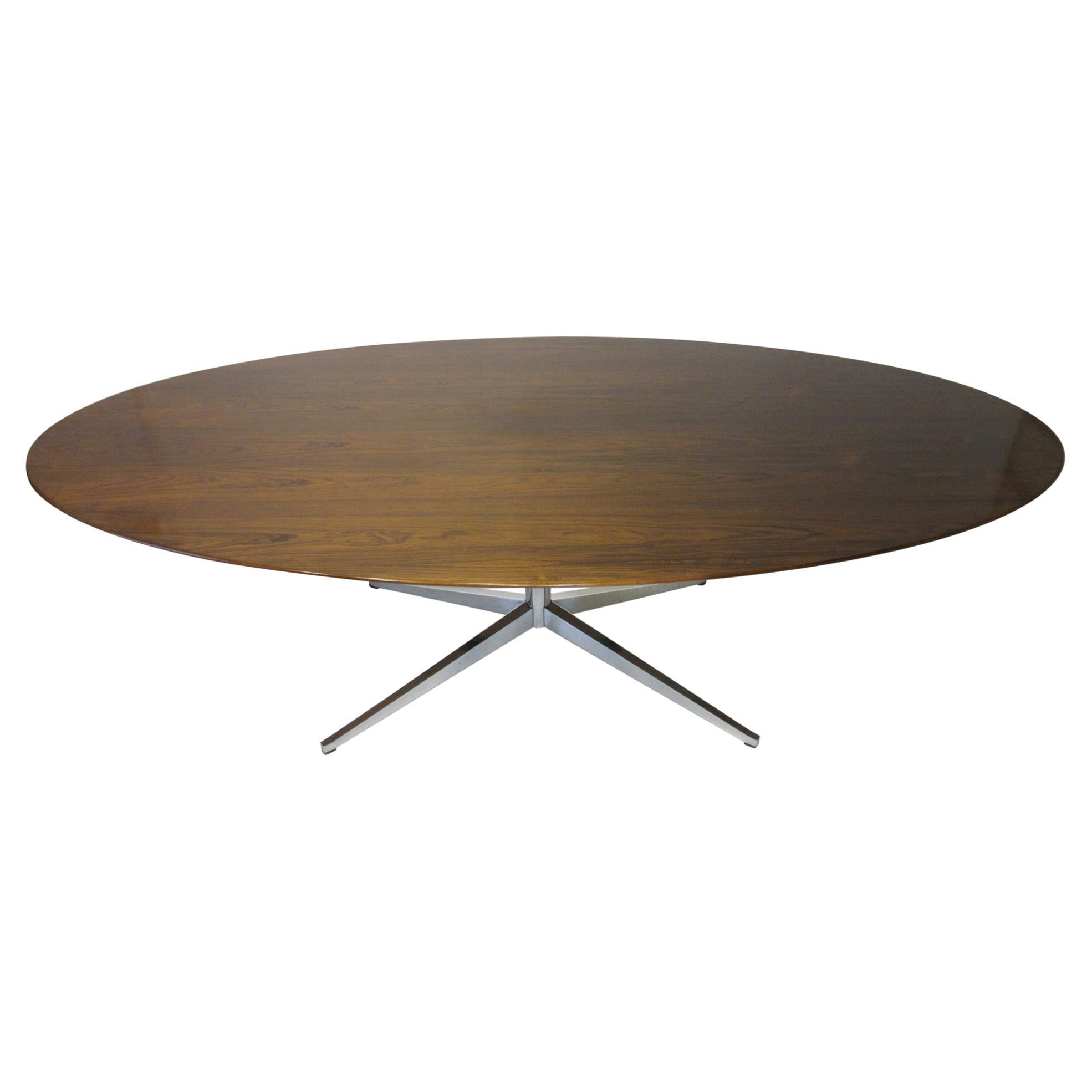 Brazilian Rosewood Large Oval Dining Table by Florence Knoll for Knoll 
