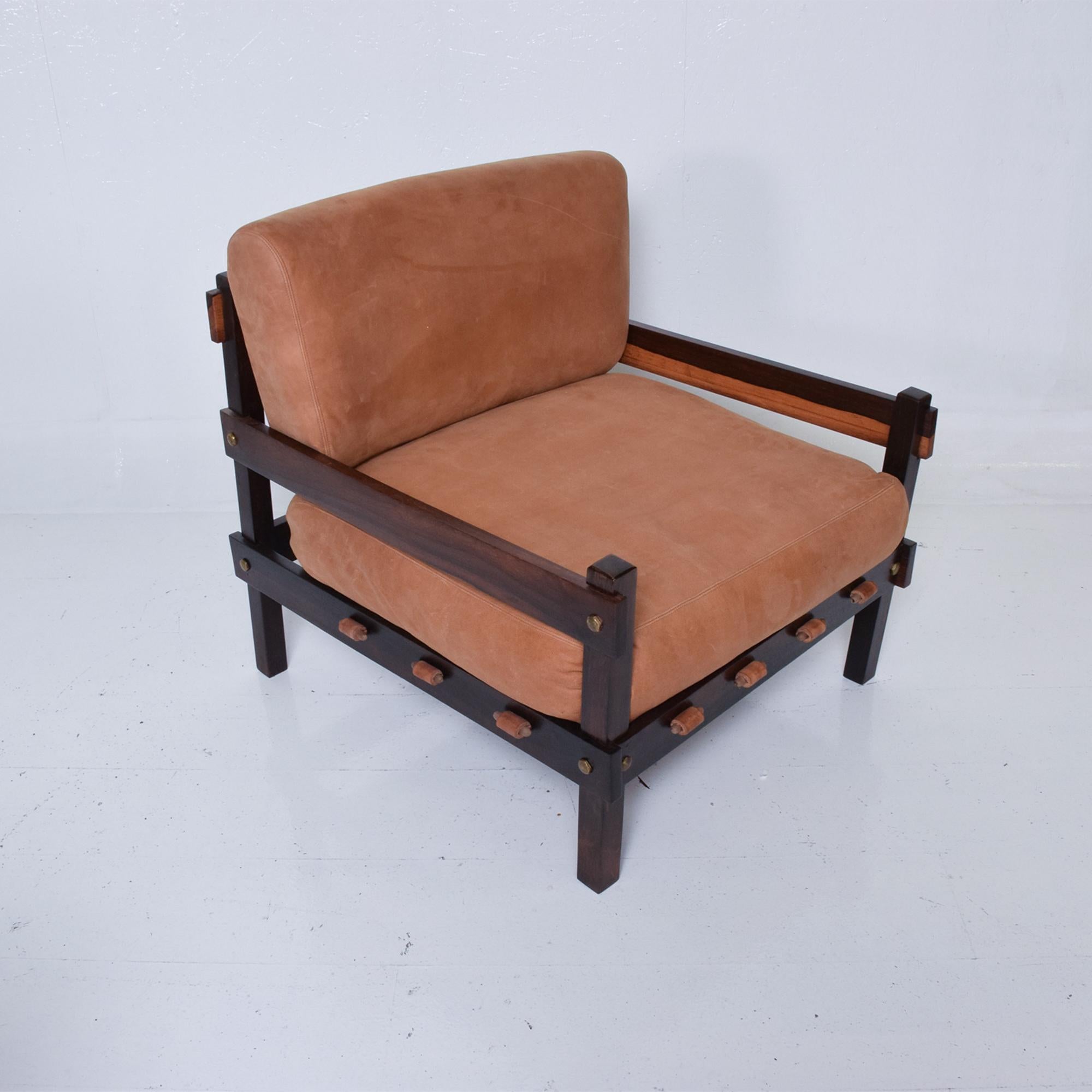 Mid-Century Modern 1960s Brazilian Lounge Chairs Rosewood & Leather Sergio Rodrigues Sao Paulo